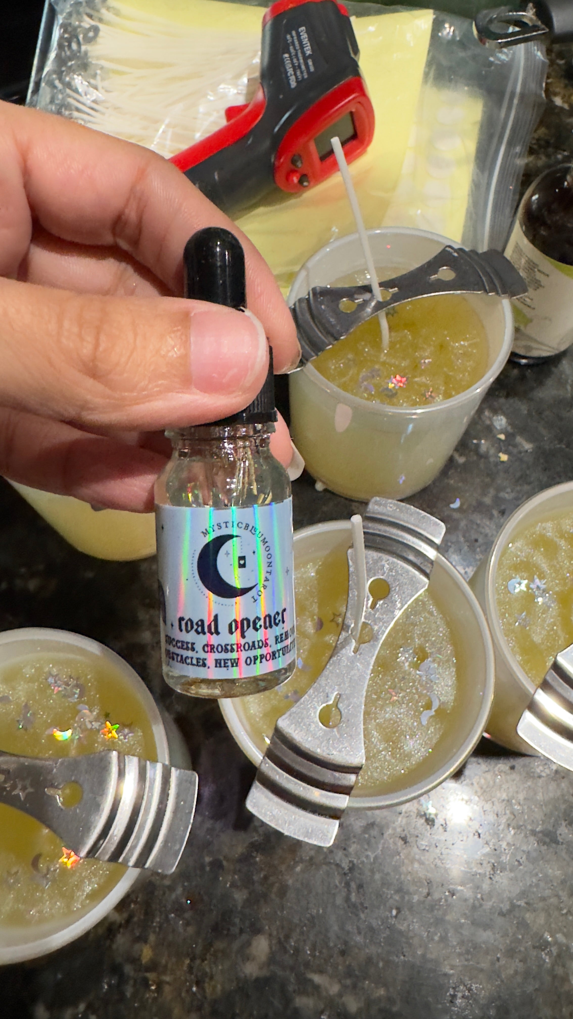 New Year Manifestation Candle | Crystal Infused