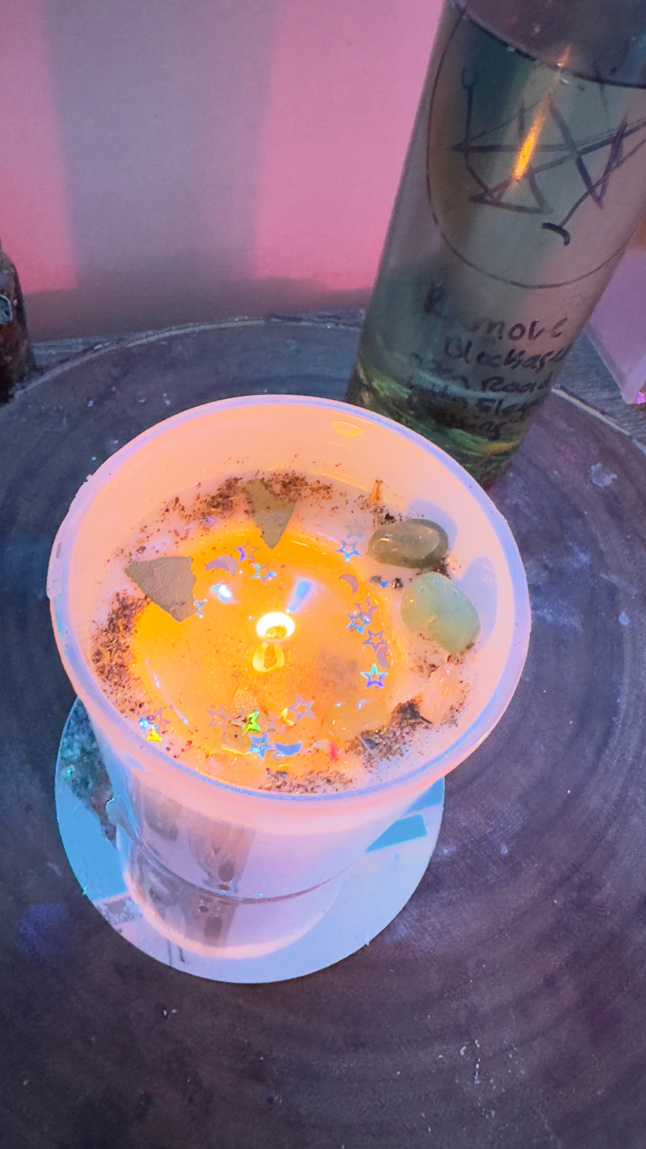 New Year Manifestation Candle | Crystal Infused