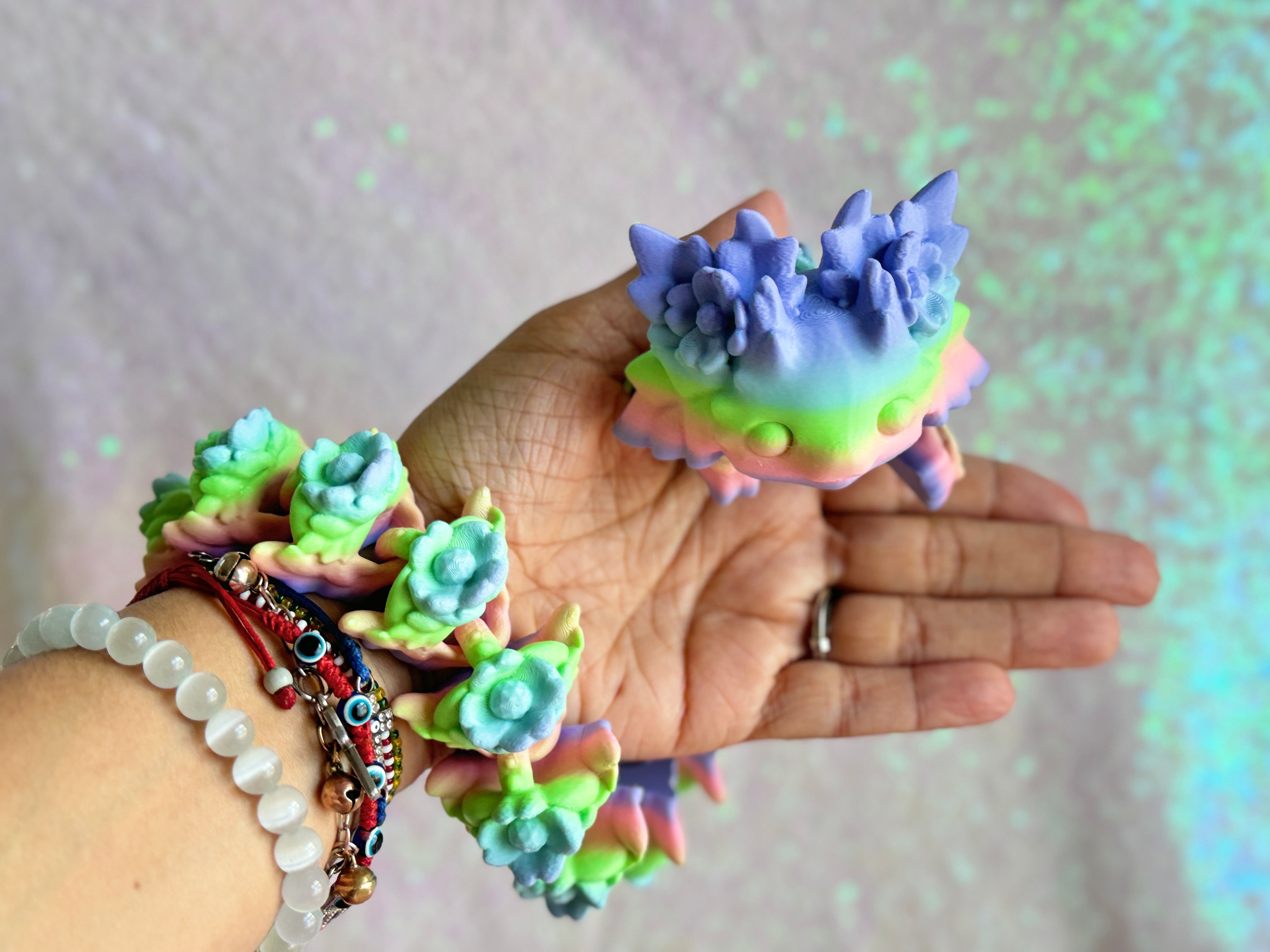 17in Axolotl 3D Dragon Fidget Toy, Colored Articulated Flexible Dragon Toy, Handmade Crystal Dragon, Gift For boyfriend, kids, Bookshelf Decor (Copy)