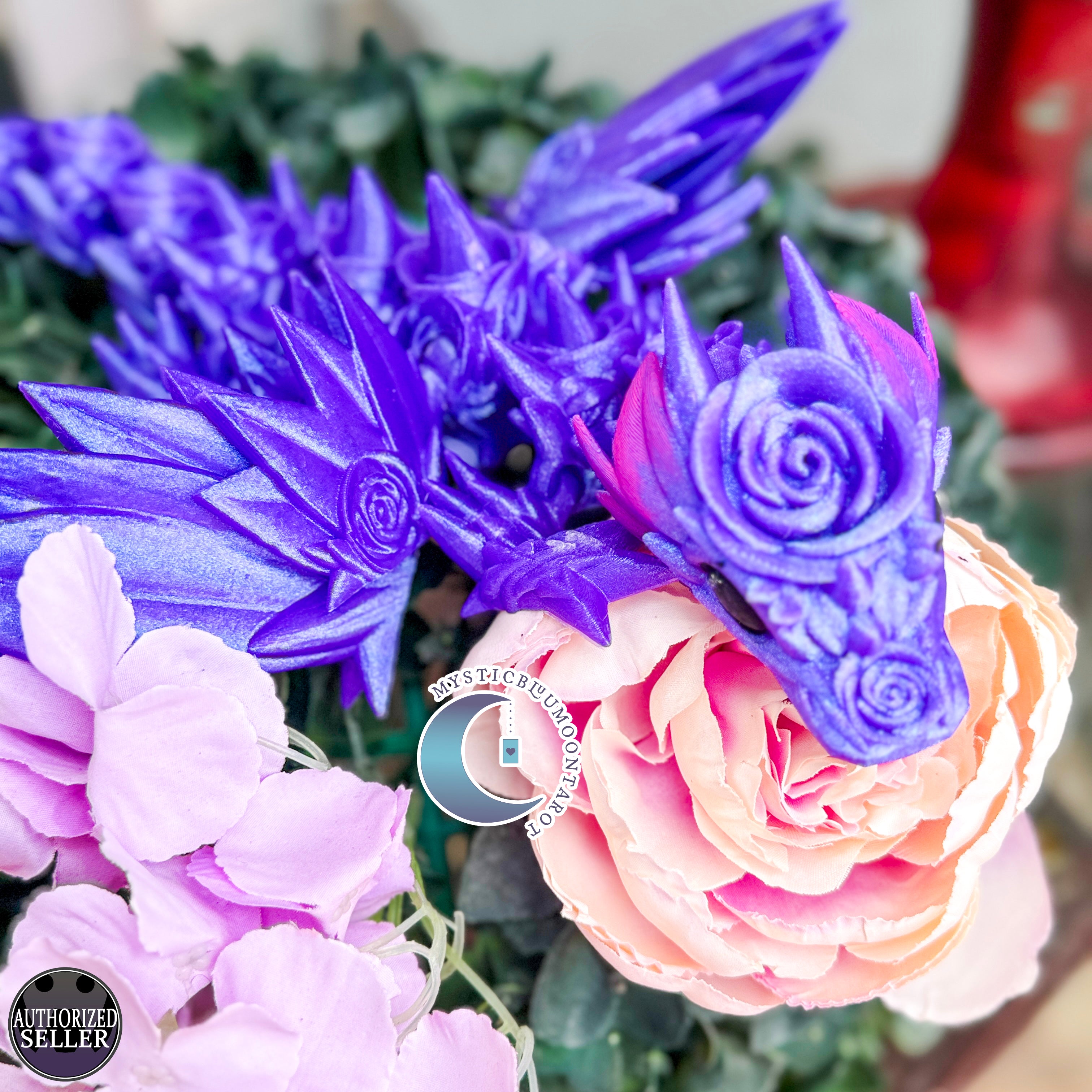 3D Rose Wing Dragon, desk toy, fidget toy, gift for rose lover
