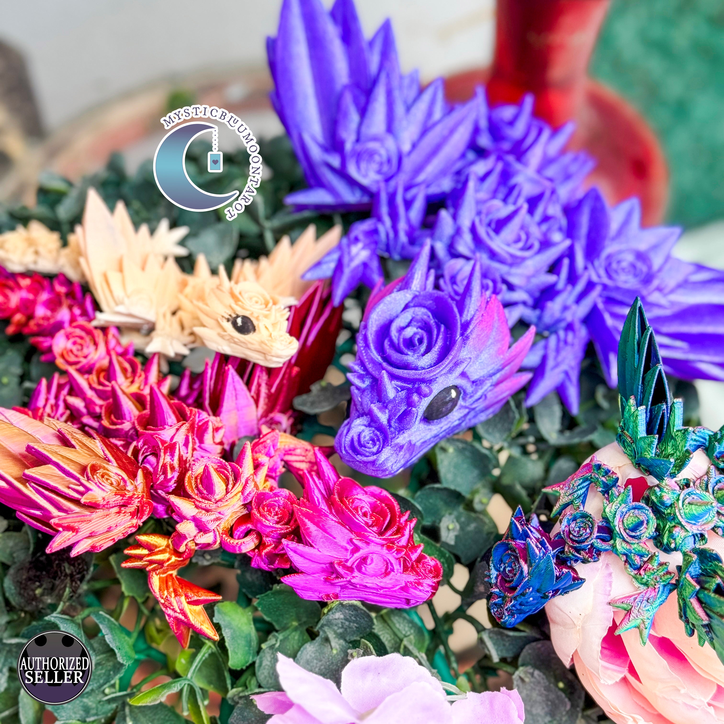 3D Rose Wing Dragon, desk toy, fidget toy, gift for rose lover