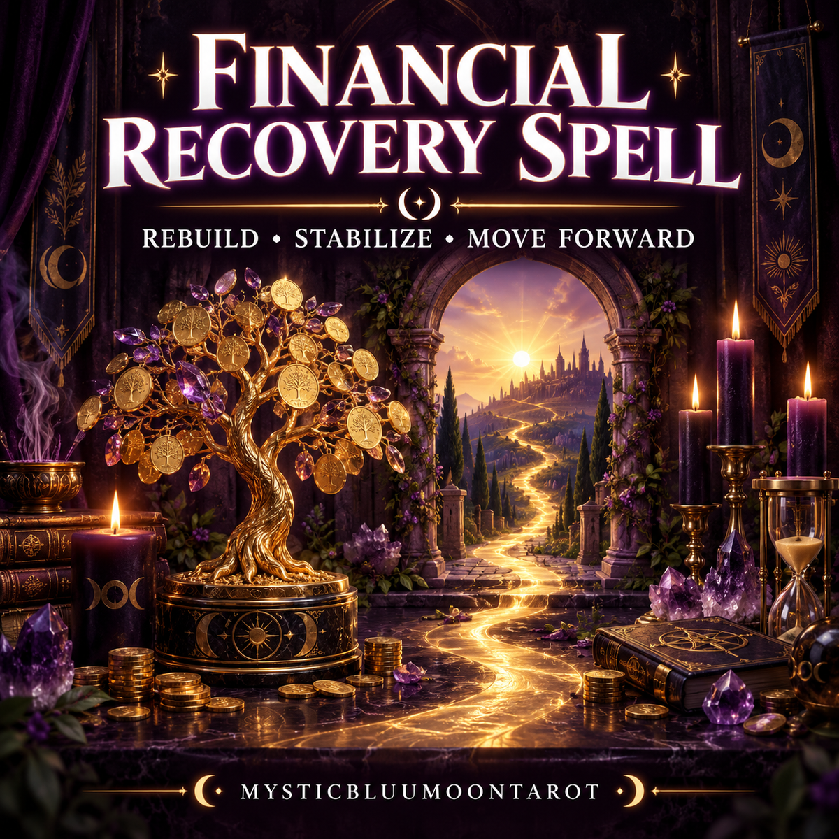 Financial Recovery Spell | spiritual ritual listing graphic