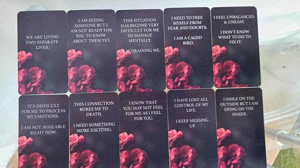 Dark Confessions 1 Oracle Deck Tarot Cards Deck Twin Flame Oracle Cards Love Keywords, Messages Deck, Dark Shadow
