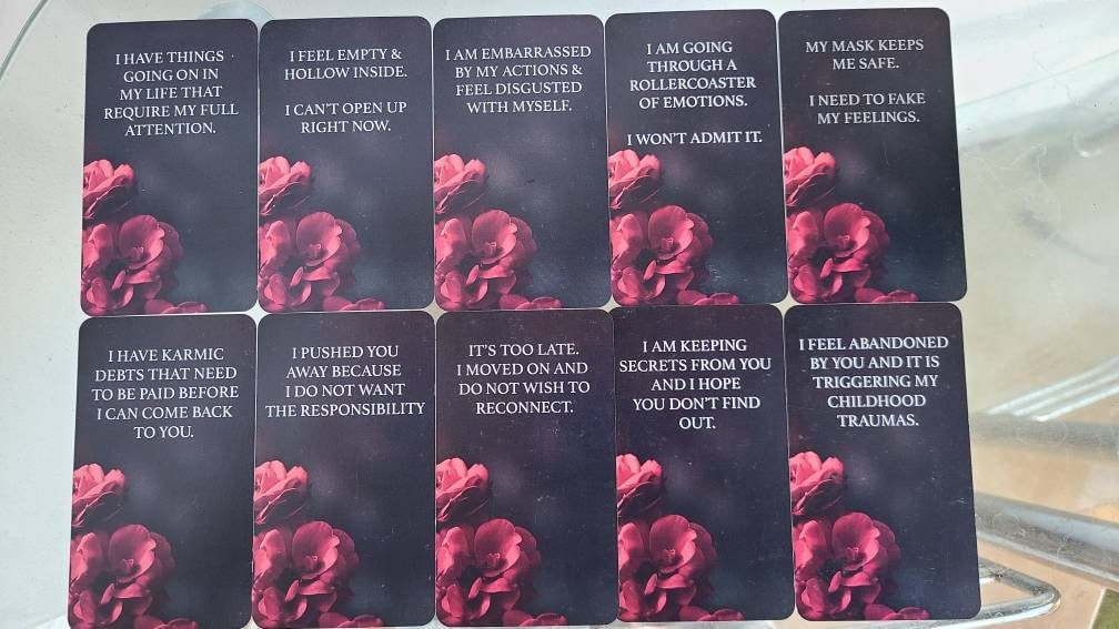 Dark Confessions 1 Oracle Deck Tarot Cards Deck Twin Flame Oracle Cards Love Keywords, Messages Deck, Dark Shadow