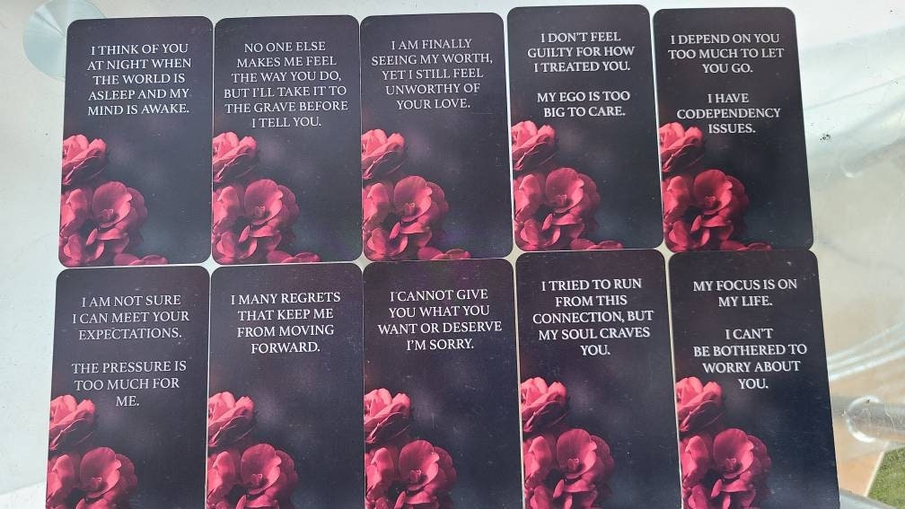 Dark Confessions 1 Oracle Deck Tarot Cards Deck Twin Flame Oracle Cards Love Keywords, Messages Deck, Dark Shadow