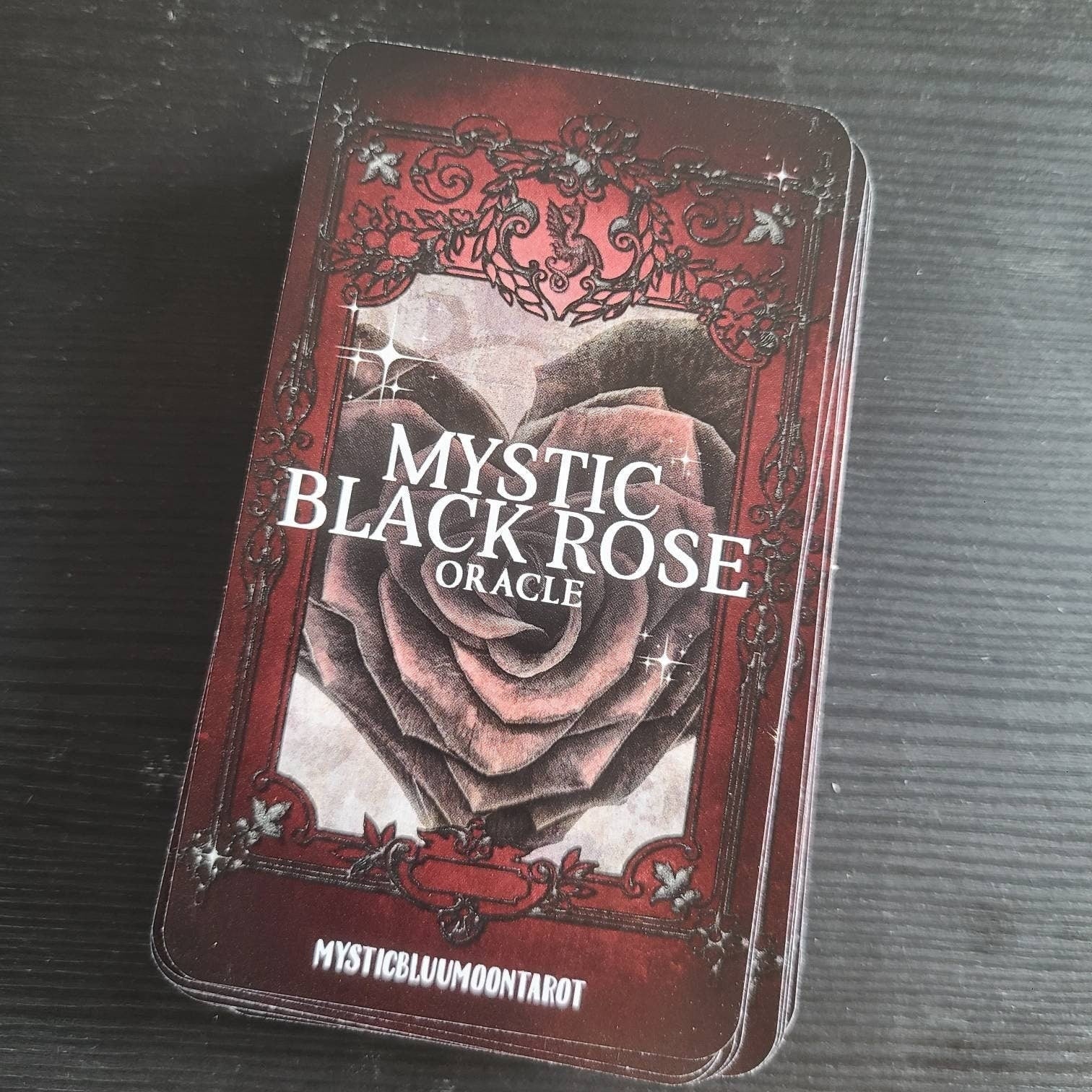 Mystic Black Rose Oracle Cards Deck Situations Tarot Cards Deck Twin Flame Oracle Cards Love Keywords Deck Healing Shadow Work Unique