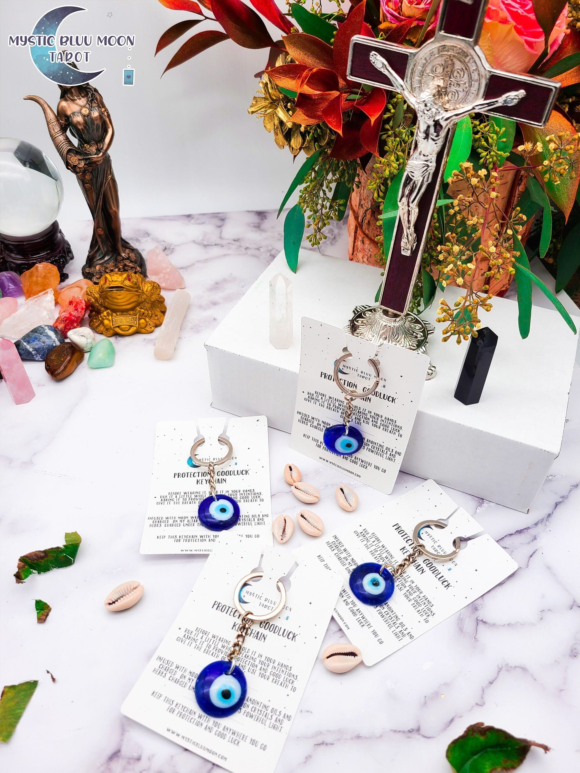 Protection Keychain Spell Evil Eye Keychain Intentions Good Luck Negativity Ward Off Evil Family Keychains