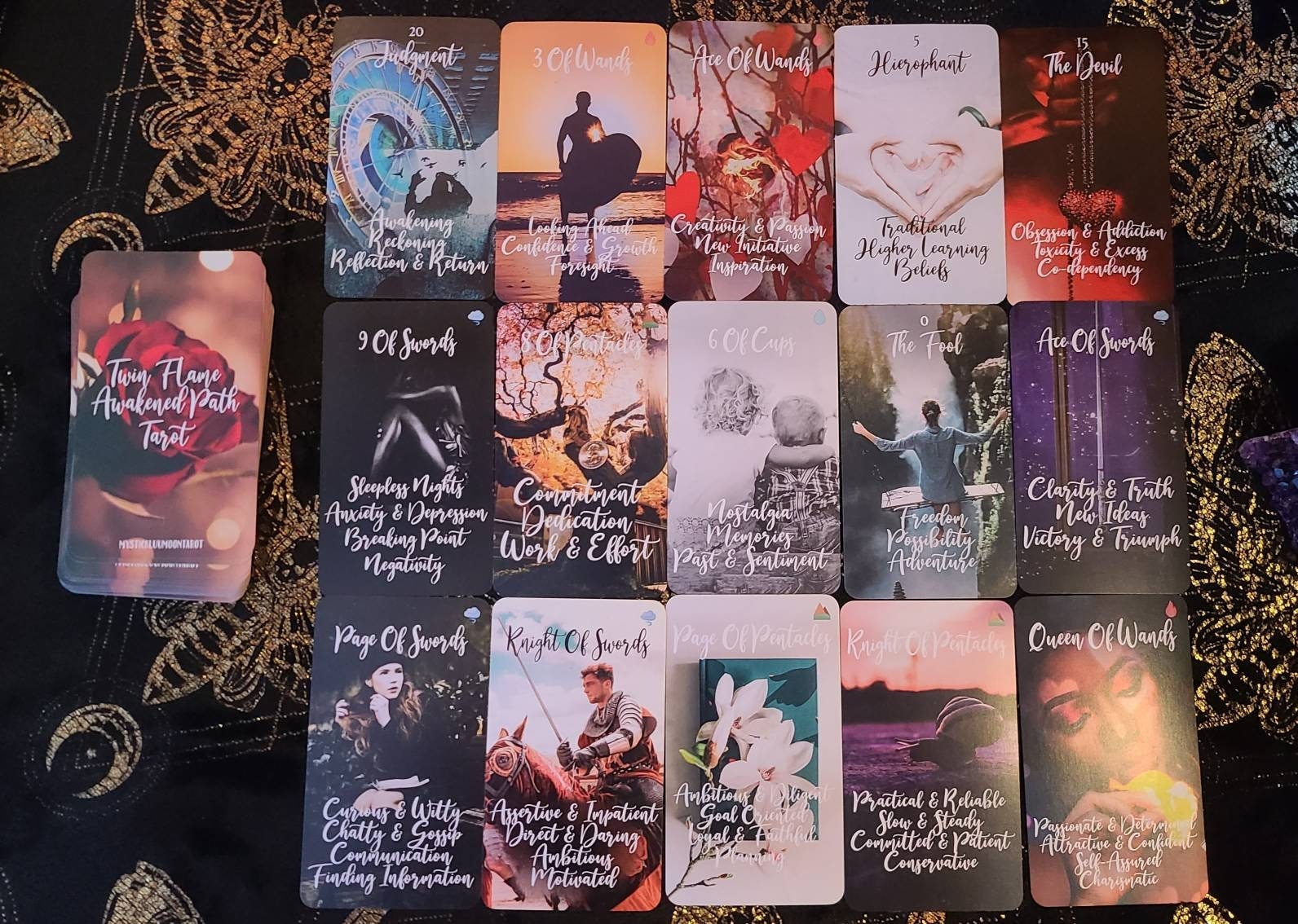 Twin Flame awakened PathTarot Card Deck 78 Cards