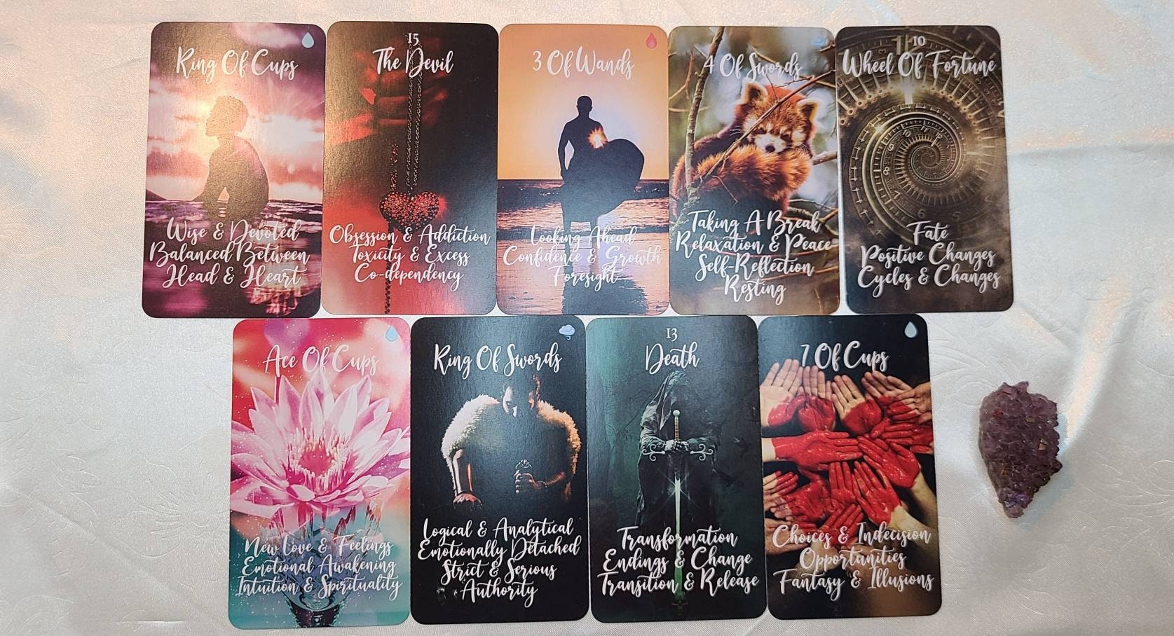 Twin Flame Tarot Card Deck Keyword Cards With Meaning Oracle Card Deck Picture Tarot Reading Cards