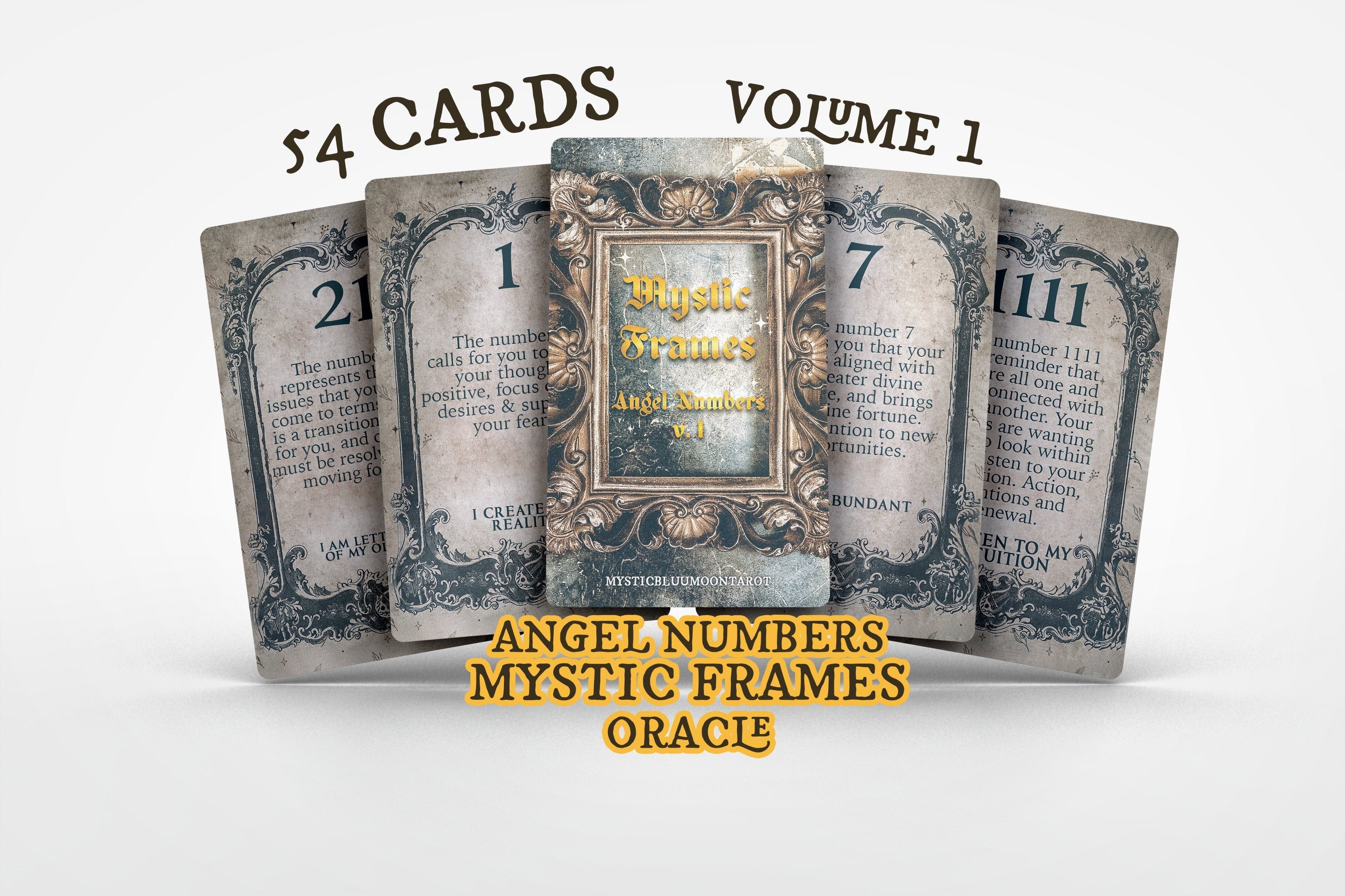 Angel Numbers Messages Oracle Deck Mystic Frames V. 1 Affirmations | Divination Charms | Divination Tools