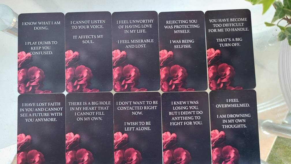 Dark Confessions 1 Oracle Deck Tarot Cards Deck Twin Flame Oracle Cards Love Keywords, Messages Deck, Dark Shadow