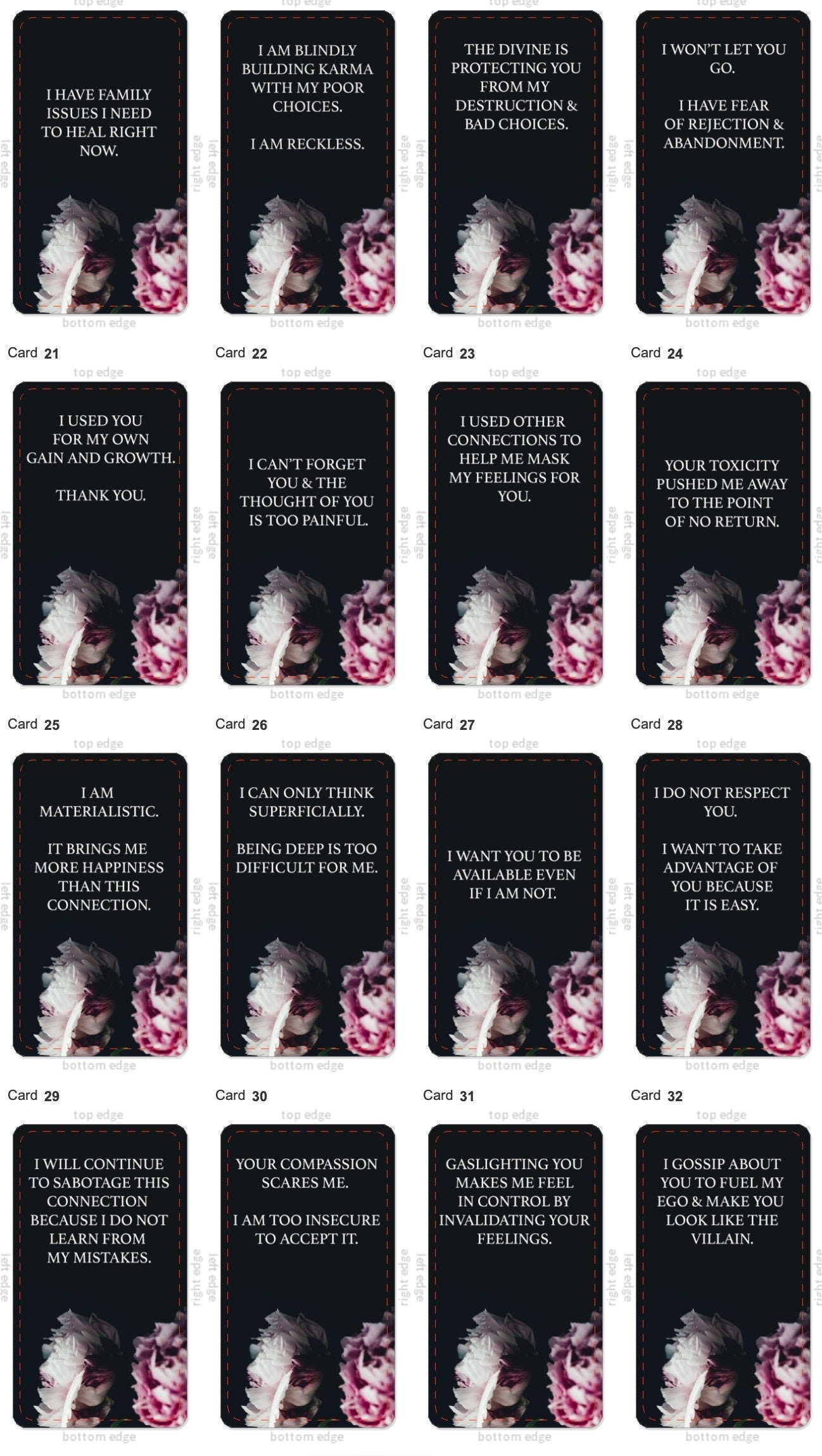 Dark Confessions Of The Soul 2 Oracle Deck 50 Cards