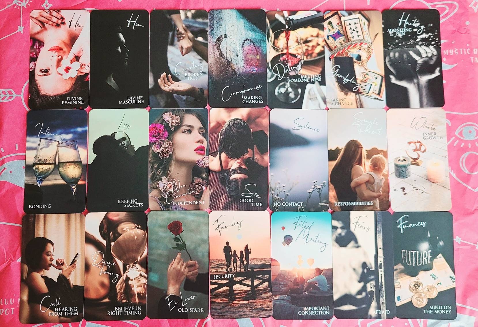 Love Oracle Deck Mystic Love Oracle Deck Tarot Deck Twin Flame Deck Love Oracle Cards Messages