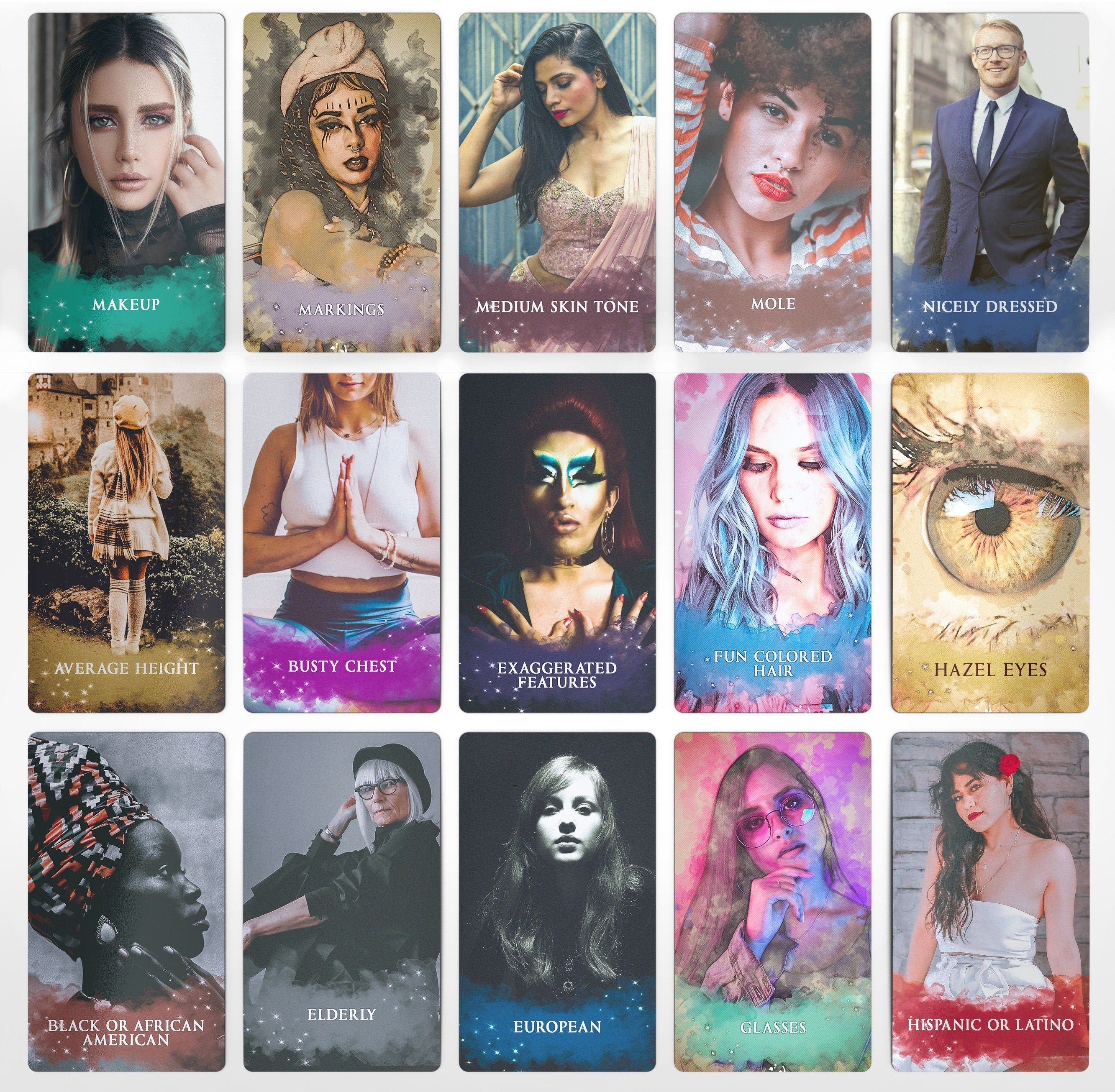 Physical Features Oracle Deck Cards, Who Is It Tarot Size Deck, For Love Readings, General Readings, Divination Tool, Psychic Readings Tool