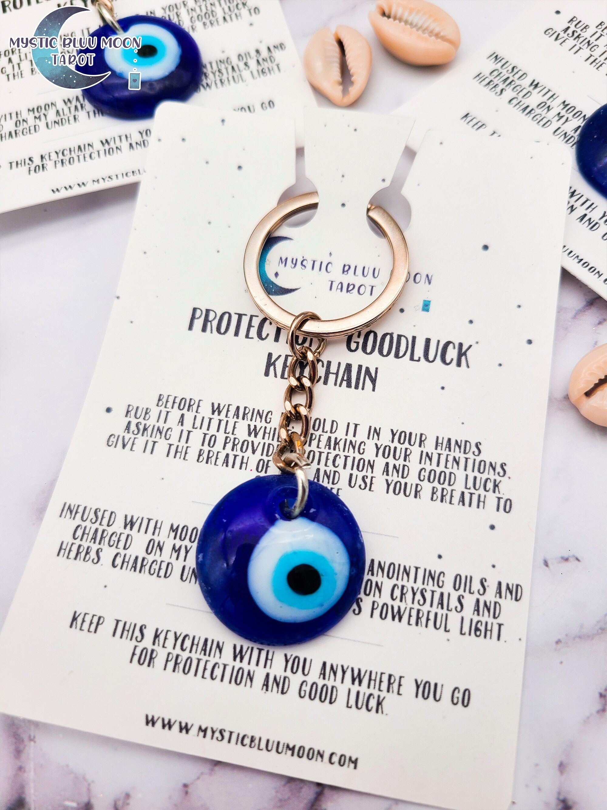 Protection Keychain Spell Evil Eye Keychain Intentions Good Luck Negativity Ward Off Evil Family Keychains