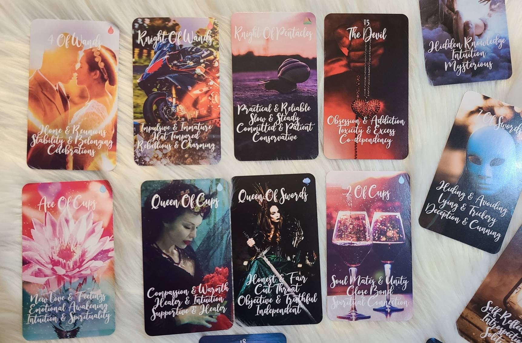 Twin Flame Tarot Card Deck Keyword Cards With Meaning Oracle Card Deck Picture Tarot Reading Cards
