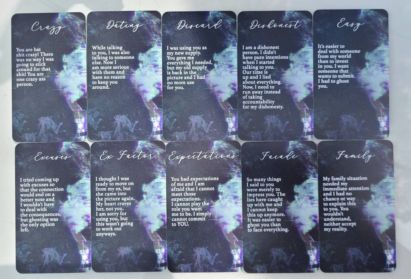 GHOSTED CONFESSIONS Oracle Deck Unspoken Truth Situations Deck Tarot Deck Twin Flame Deck Love Oracle Channeled Messages Deck 80 Cards