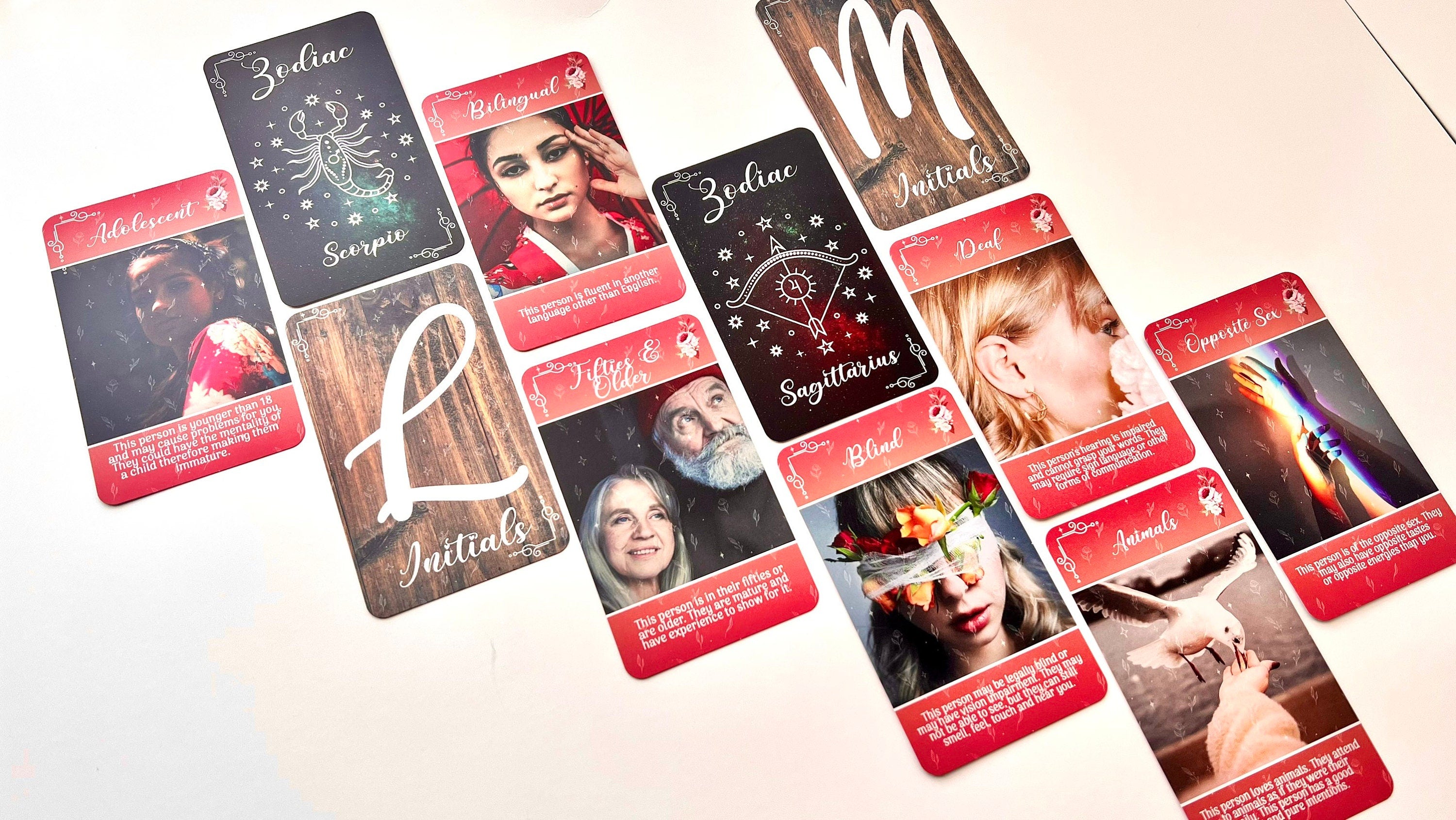 Mystic Initials & Traits Oracle Deck - Characteristics Personality Tarot Deck Twin Flame Deck Love Cards Messages Deck