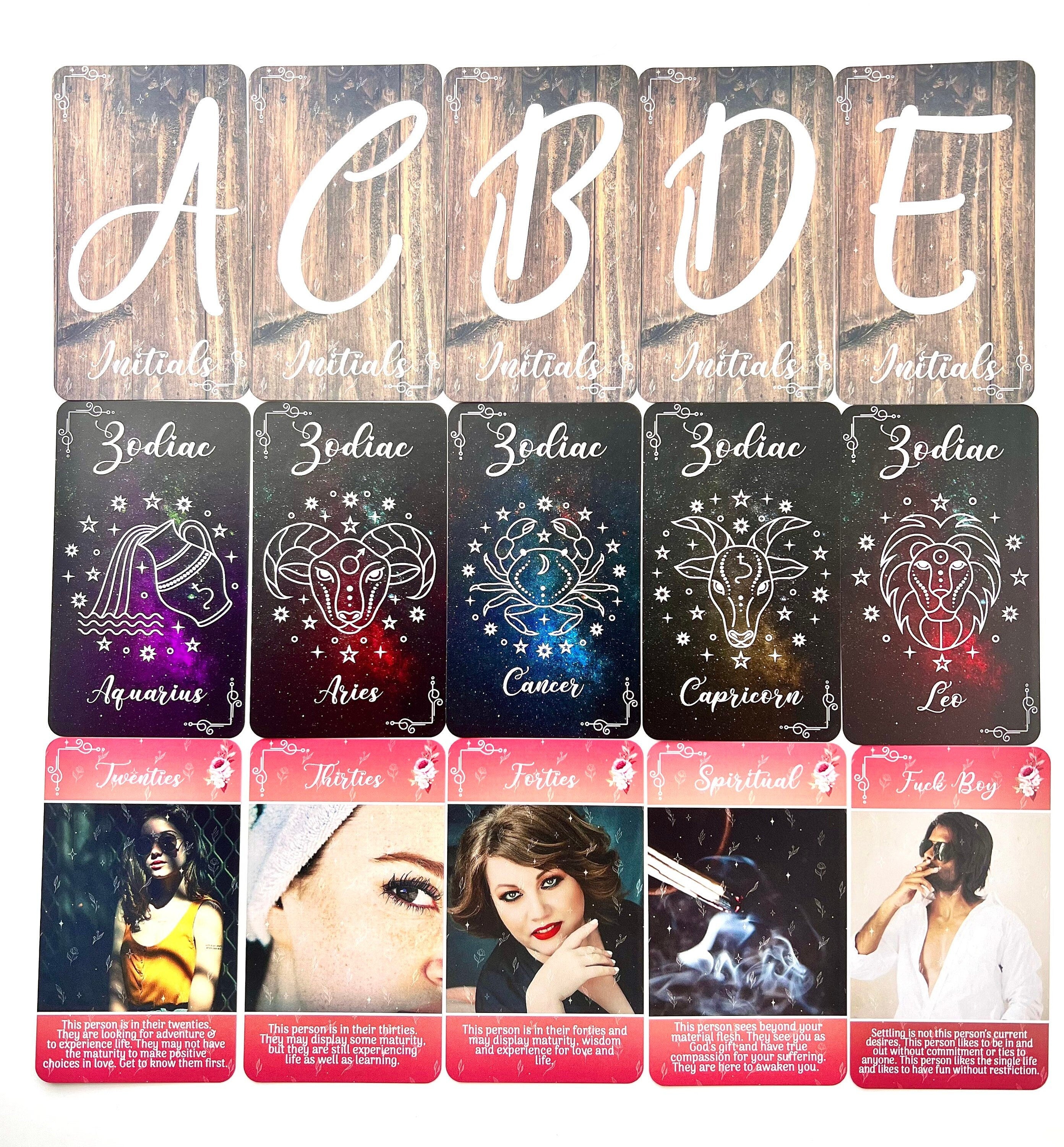 Mystic Initials & Traits Oracle Deck - Characteristics Personality Tarot Deck Twin Flame Deck Love Cards Messages Deck