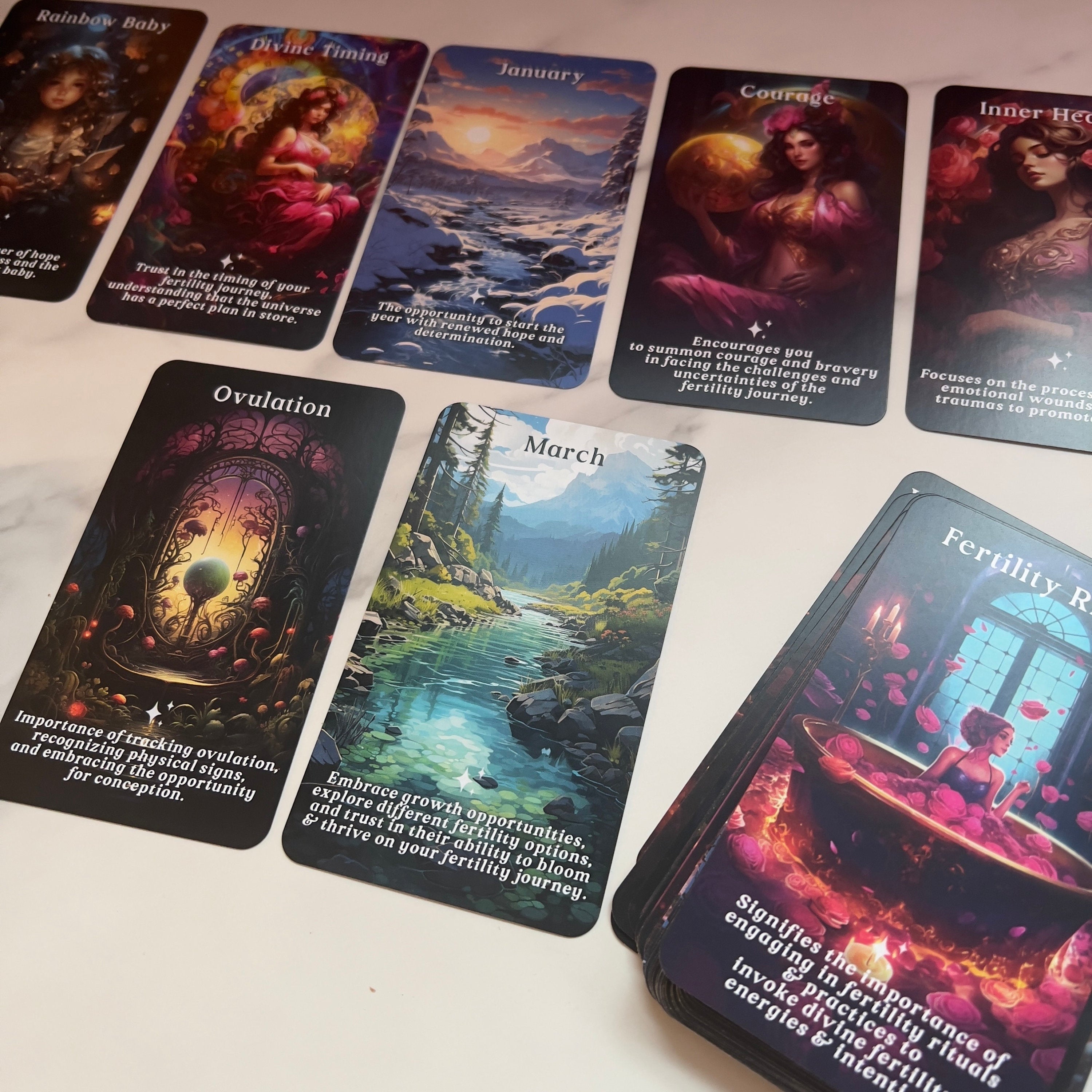 Mystic Blossom Pregnancy Oracle Deck 76 Cards