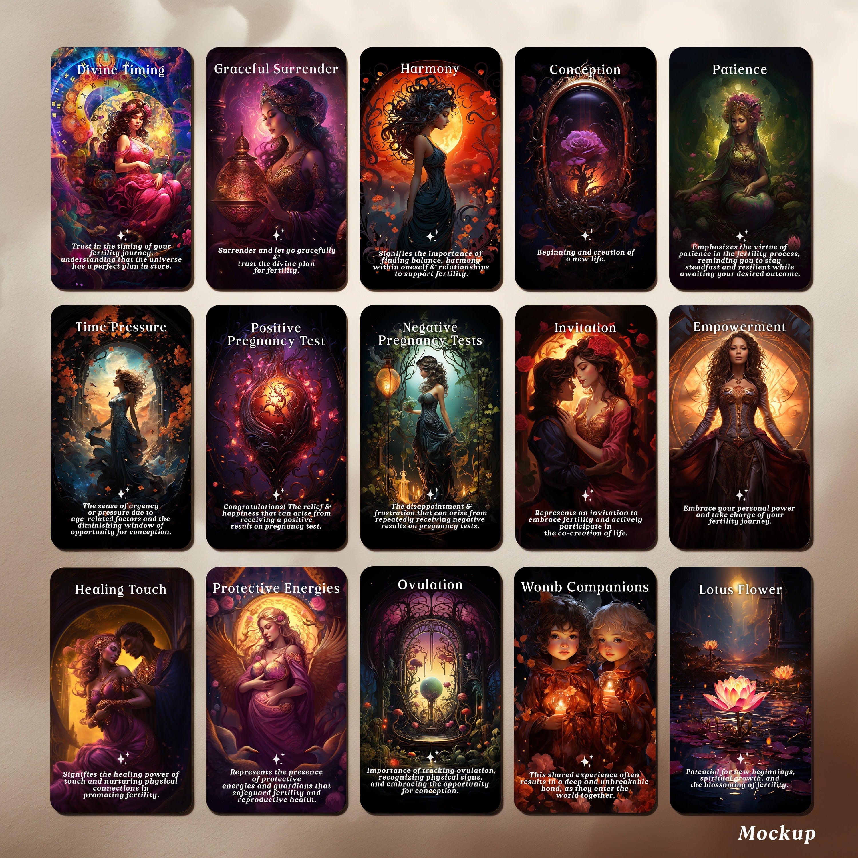 Mystic Blossom Pregnancy Oracle Deck 76 Cards