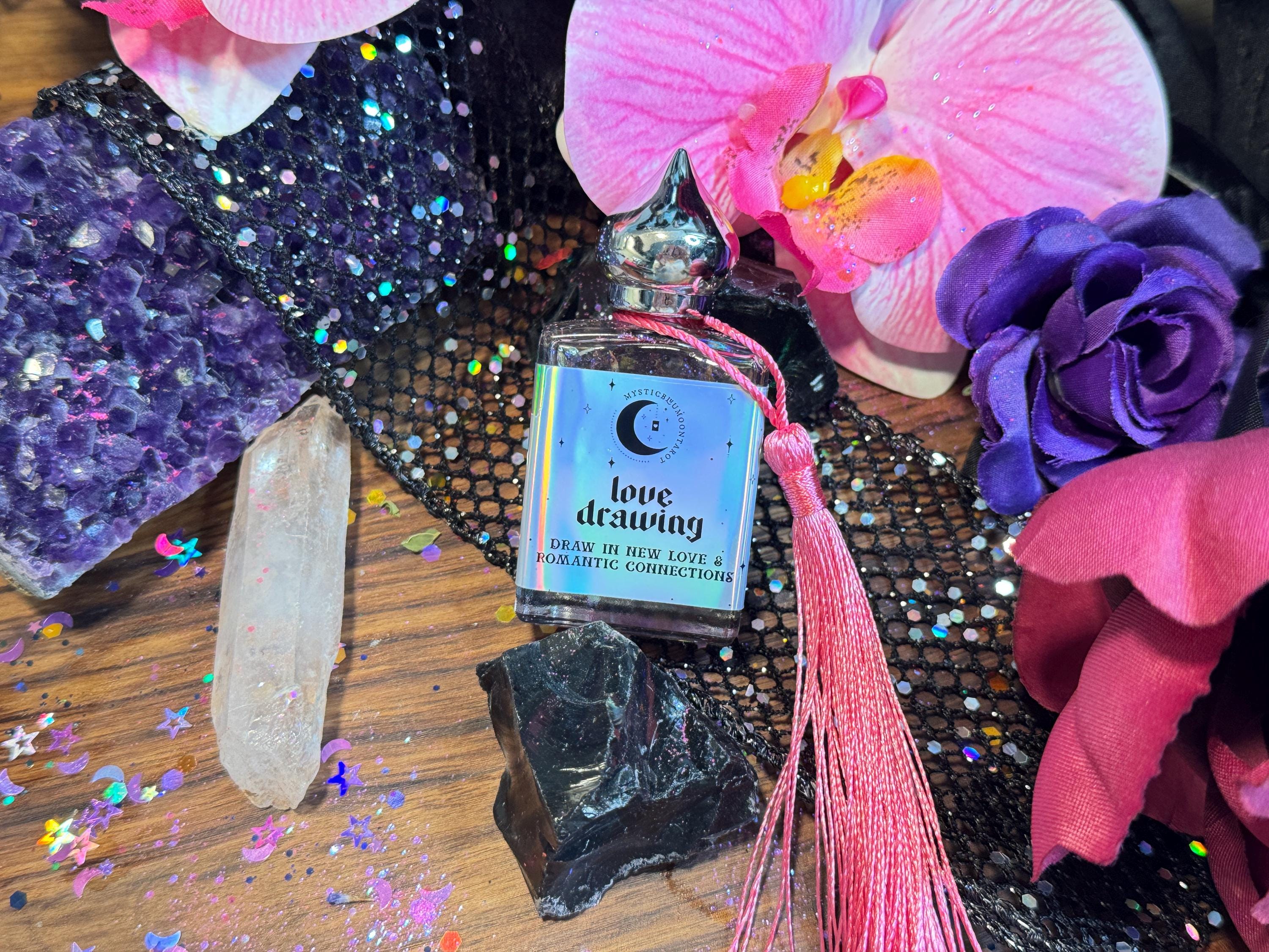 Love Drawing Ritual Oil Perfume | Attraction & Connection Magick Oil | Witchcraft Spell with Rose Intentions