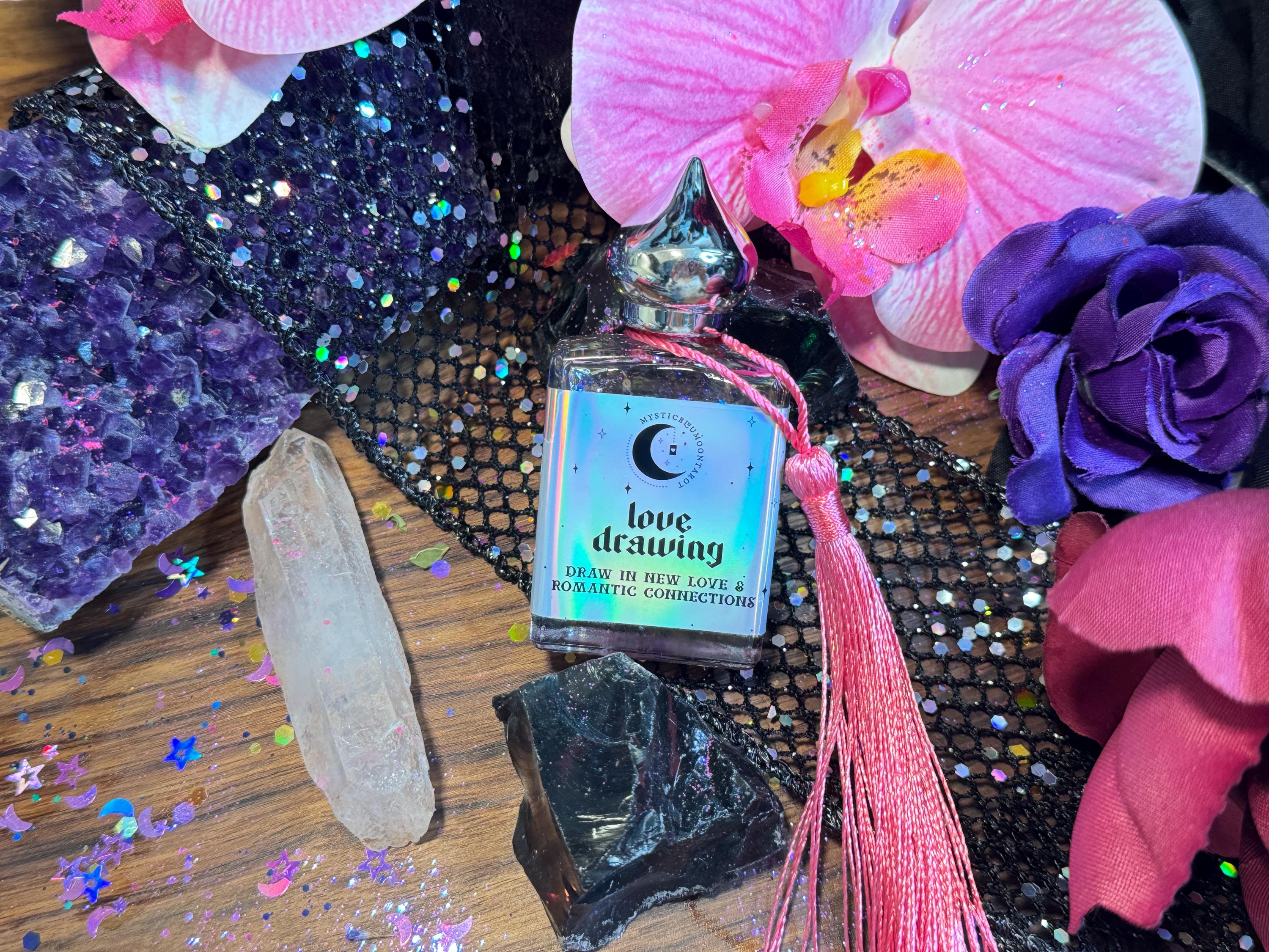 Love Drawing Ritual Oil Perfume | Attraction & Connection Magick Oil | Witchcraft Spell with Rose Intentions