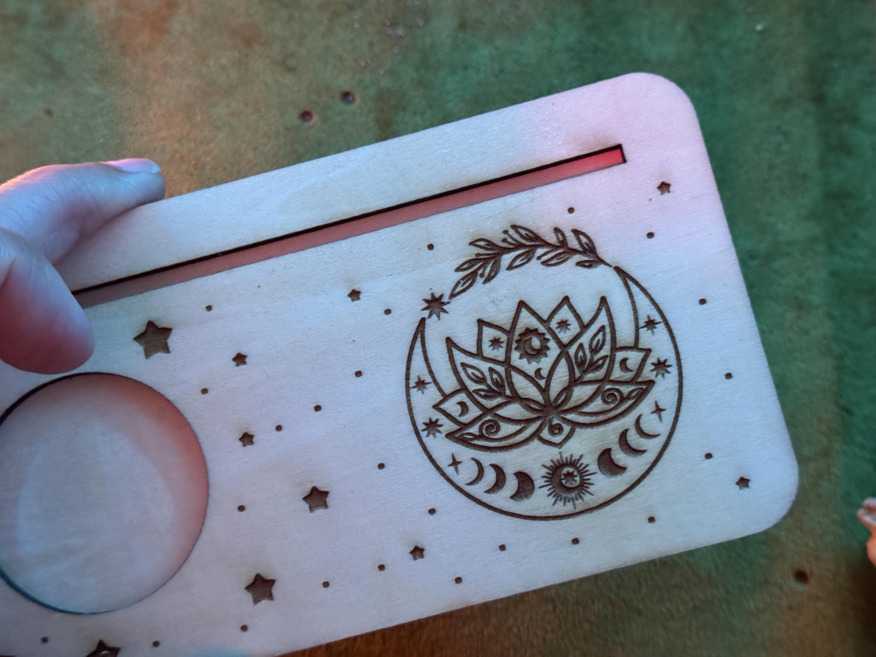 Tarot Card Stand, Wood Tarot Holder, Tarot Card Of The Day Holder, Talisman Protection For Divination Readings, Witchy Gifts