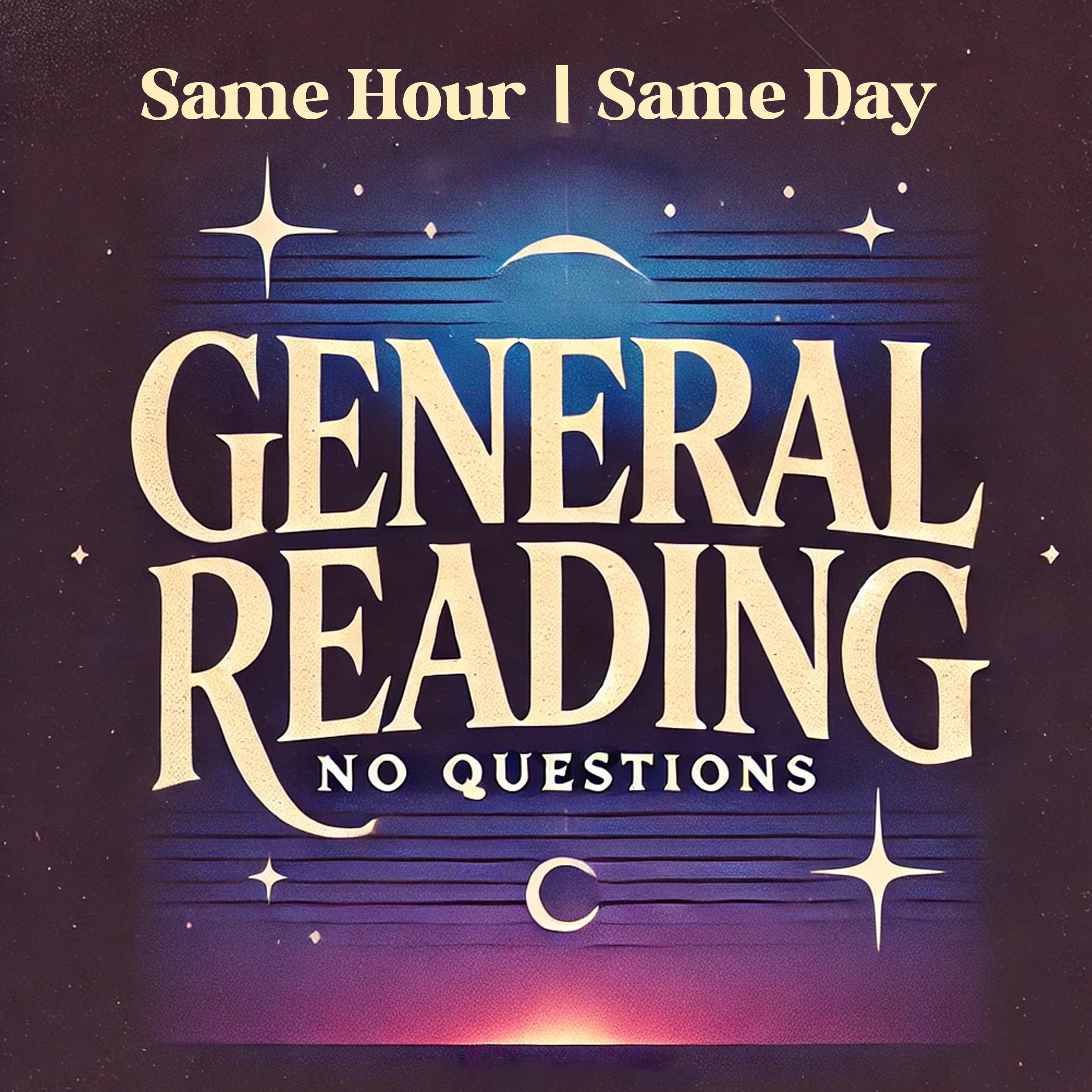 No Questions Tarot Reading, Intuitive Insights, Honest Spiritual Guidance, No Sugarcoating, Same Hour Reading, General Reading