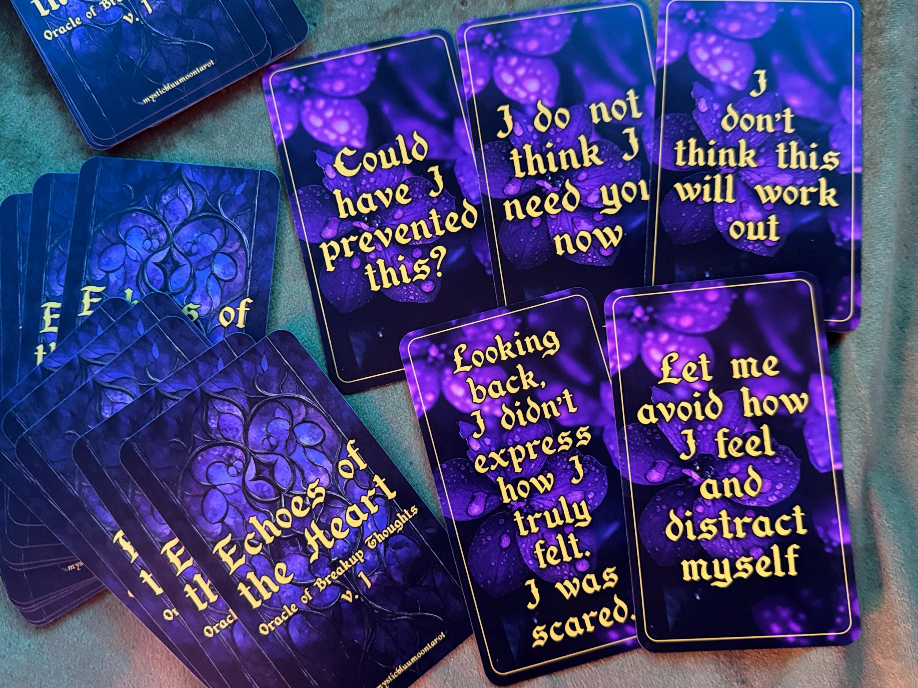 Oracle Deck Echoes Of The Heart v1 Tarot Cards Deck, Love Twin Flame Oracle Cards, Messages Deck, Dark Shadow