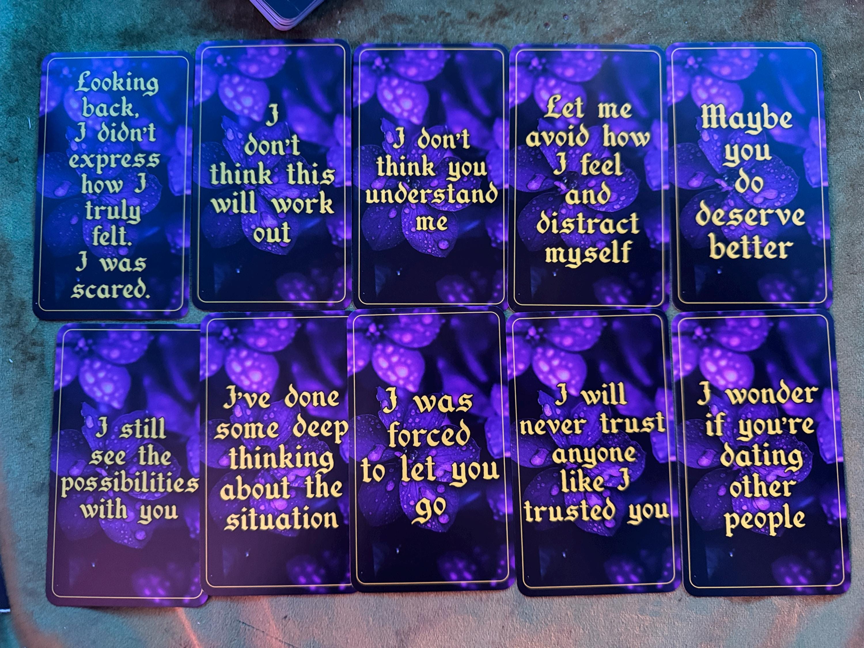 Oracle Deck Echoes Of The Heart v1 Tarot Cards Deck, Love Twin Flame Oracle Cards, Messages Deck, Dark Shadow