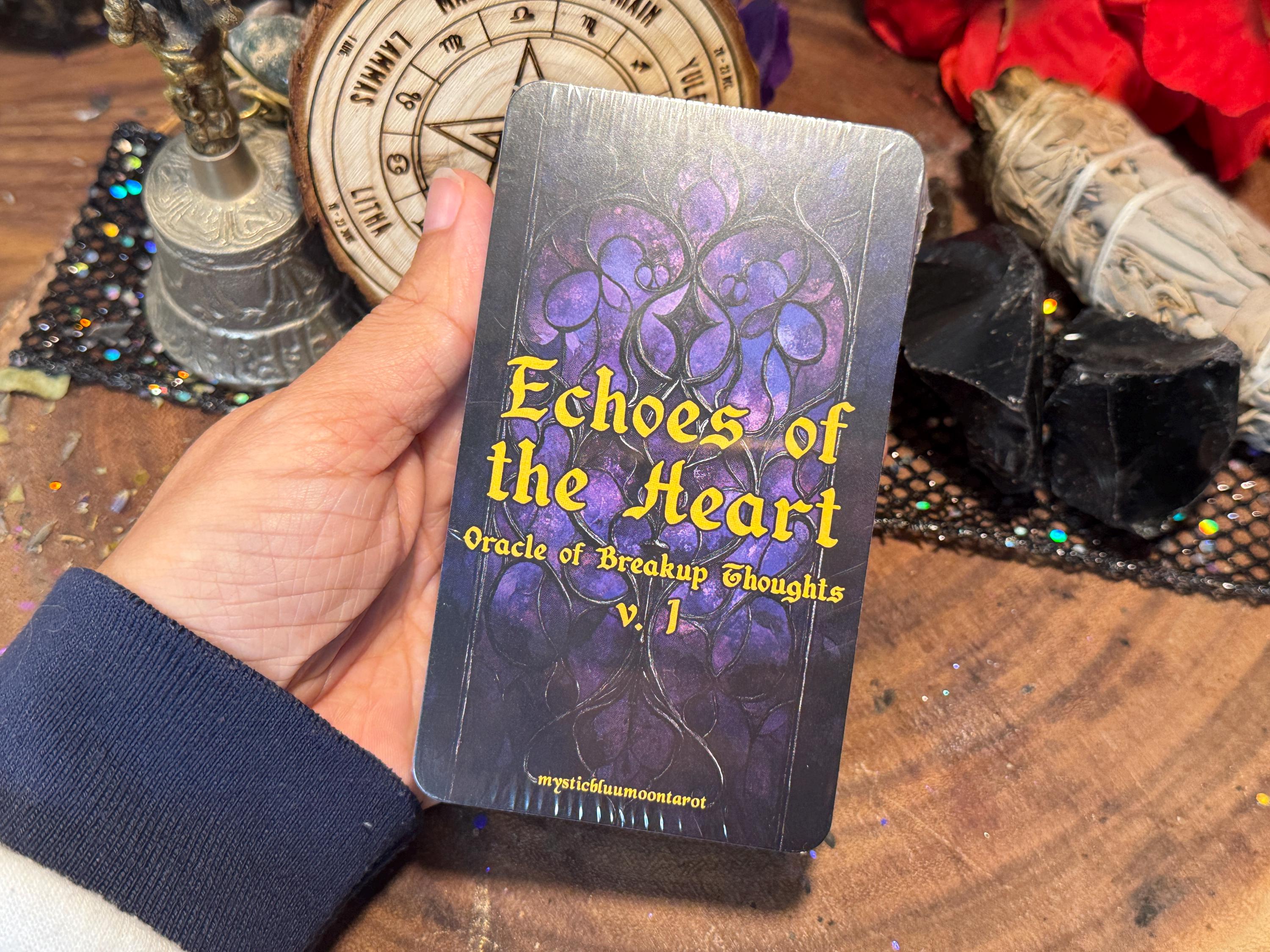 Oracle Deck Echoes Of The Heart v1 Tarot Cards Deck, Love Twin Flame Oracle Cards, Messages Deck, Dark Shadow