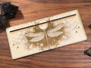 Mystic Dragonfly Tarot Card Stand – Wooden Engraved Tarot Display for 1-2 Cards, Oracle Card Holder, Card of the Day Stand, Altar Decor
