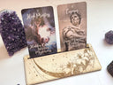 Mystic Moon Tarot Card Holder – Wooden Engraved Tarot Stand Display for 1-2 Cards, Oracle Card Holder | product image