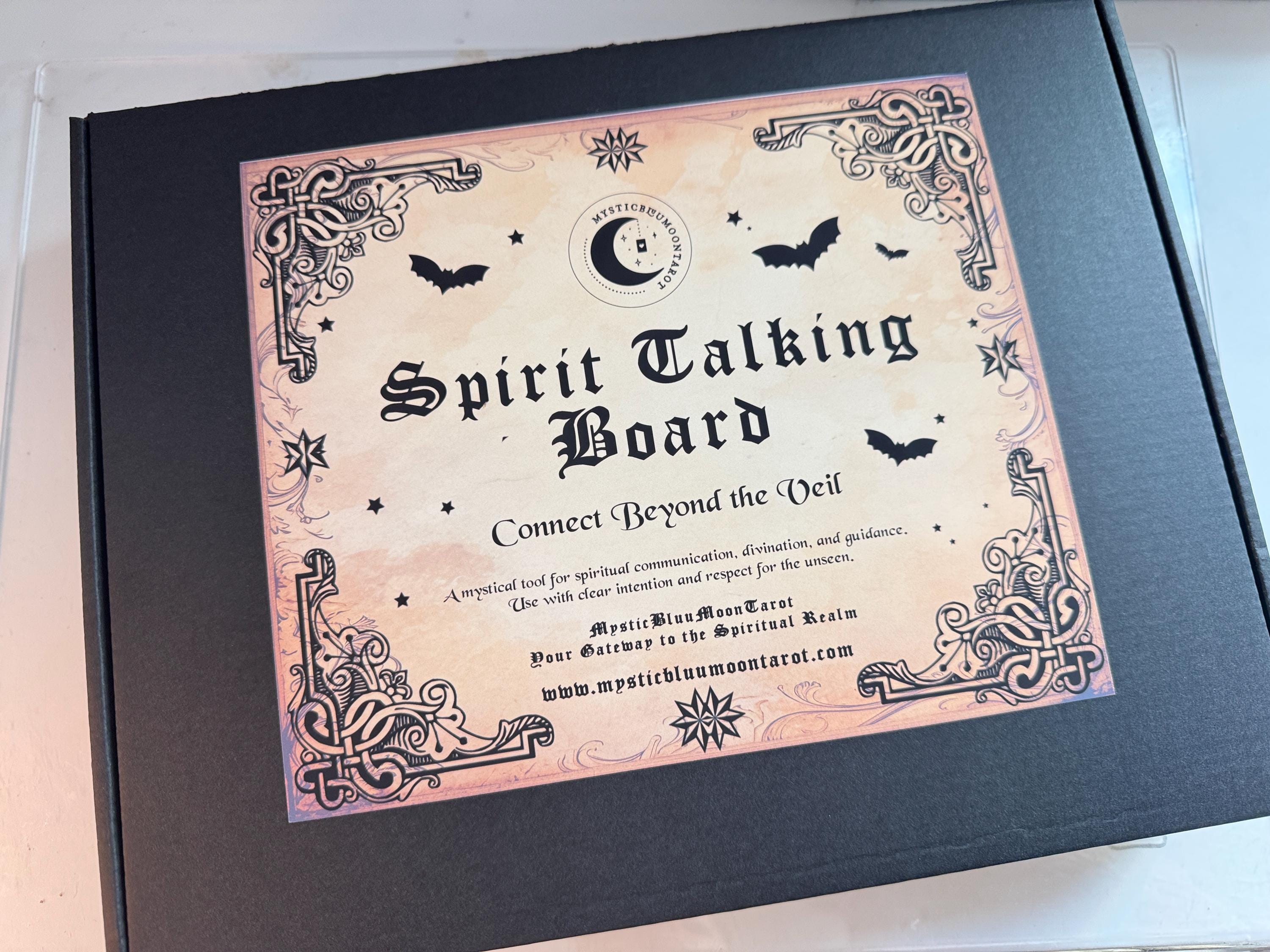 Skull Spirit Board with Planchette: Laser-Engraved Basswood Divination Tool