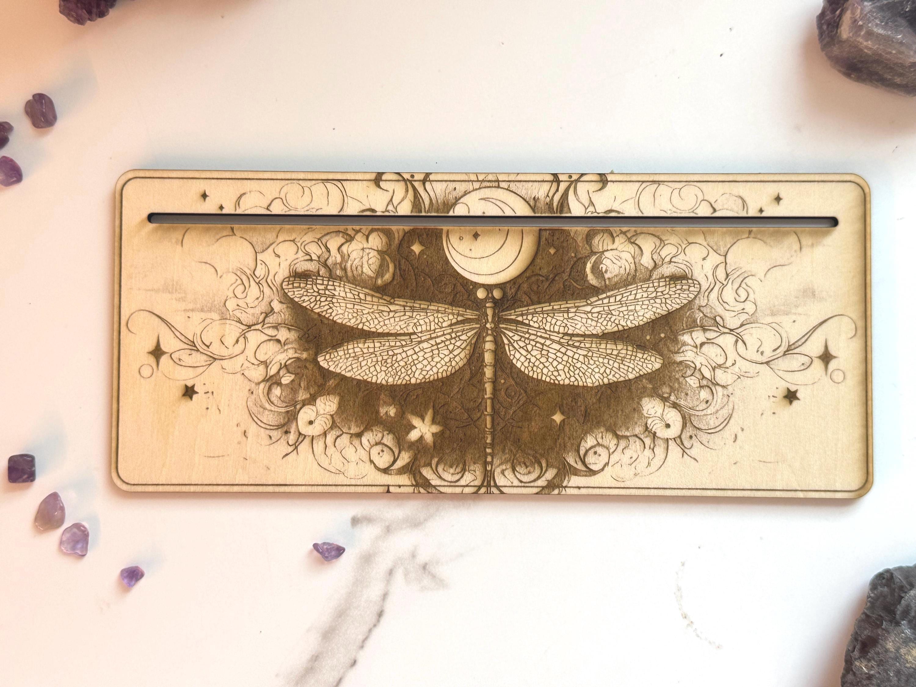 Tarot Card Holder | Card of the Day Stand Gift, Divination Decorative, 1-2 Oracle Cards, Wood Engraved Altar Decoration