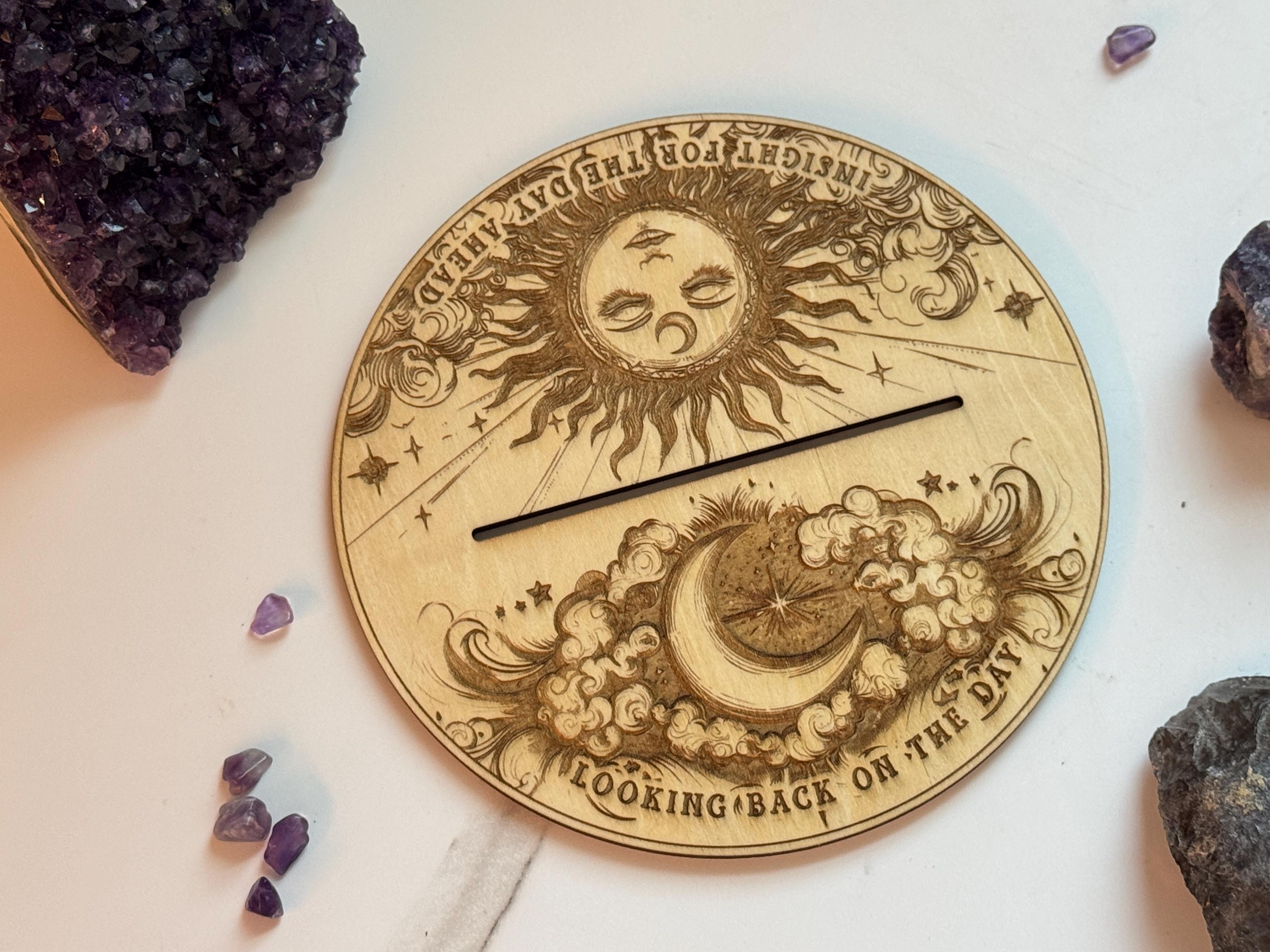 Personalized Tarot Card Display Stand | Card of the Day Gift, Custom Phrases, 1 Oracle Card Didplay, Wood Engraved Altar Decoration