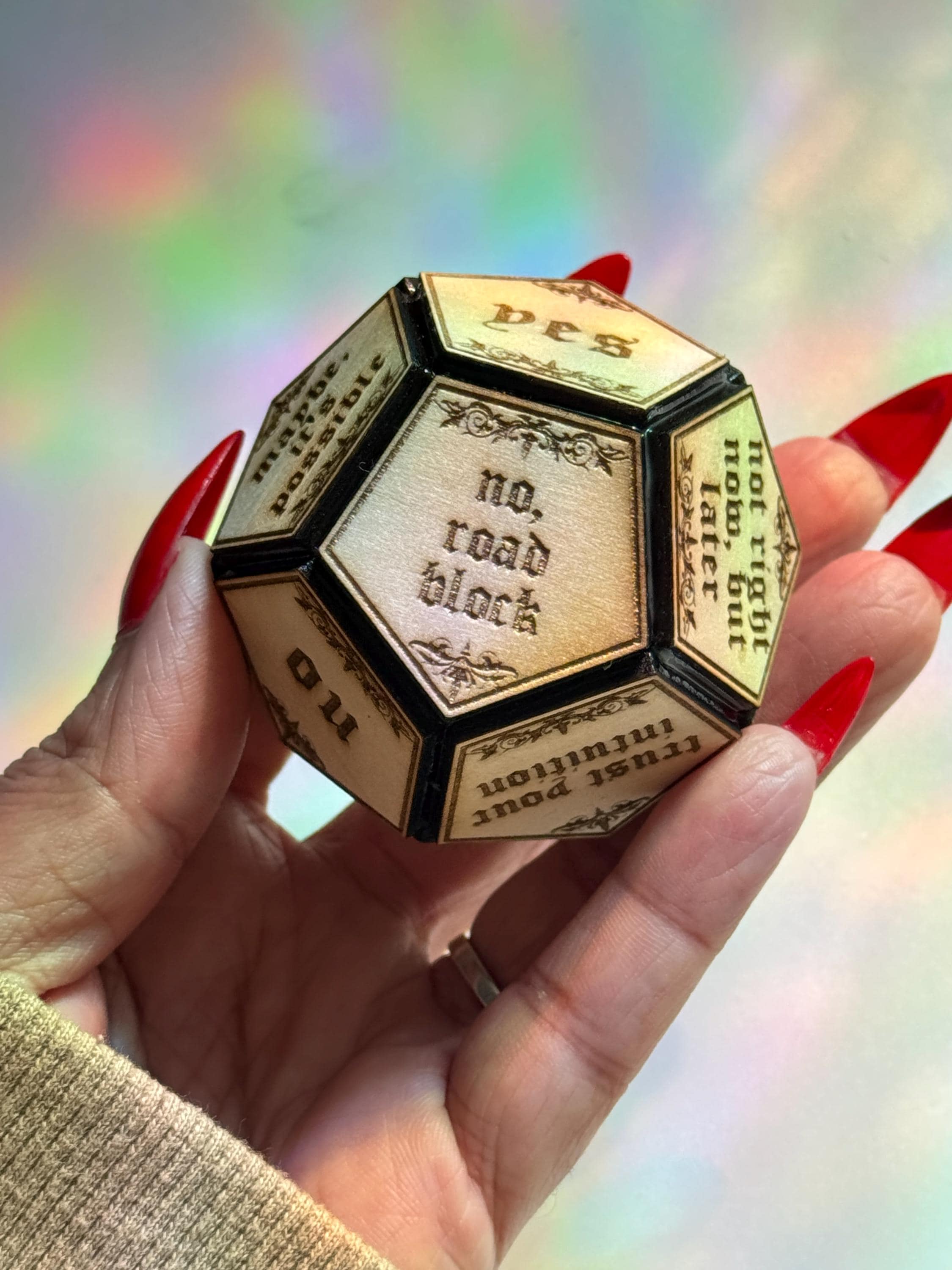 Divination Die: Yes/No/Maybe Answers Spiritual Tool Oracle Hand Crafted Dice