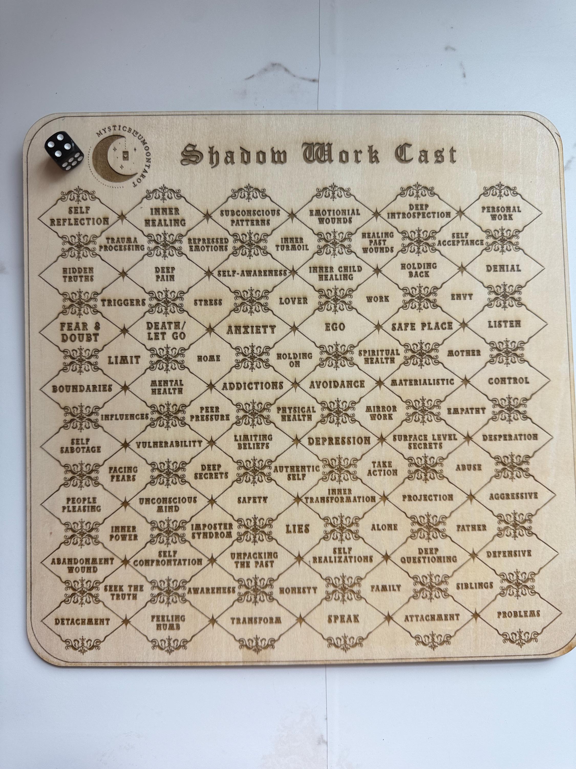 Divination Casting Board V2 - Used For Psychic Readings, Life Situations Answers, Charm Casting Mat, Tarot and Dice Reading Tool