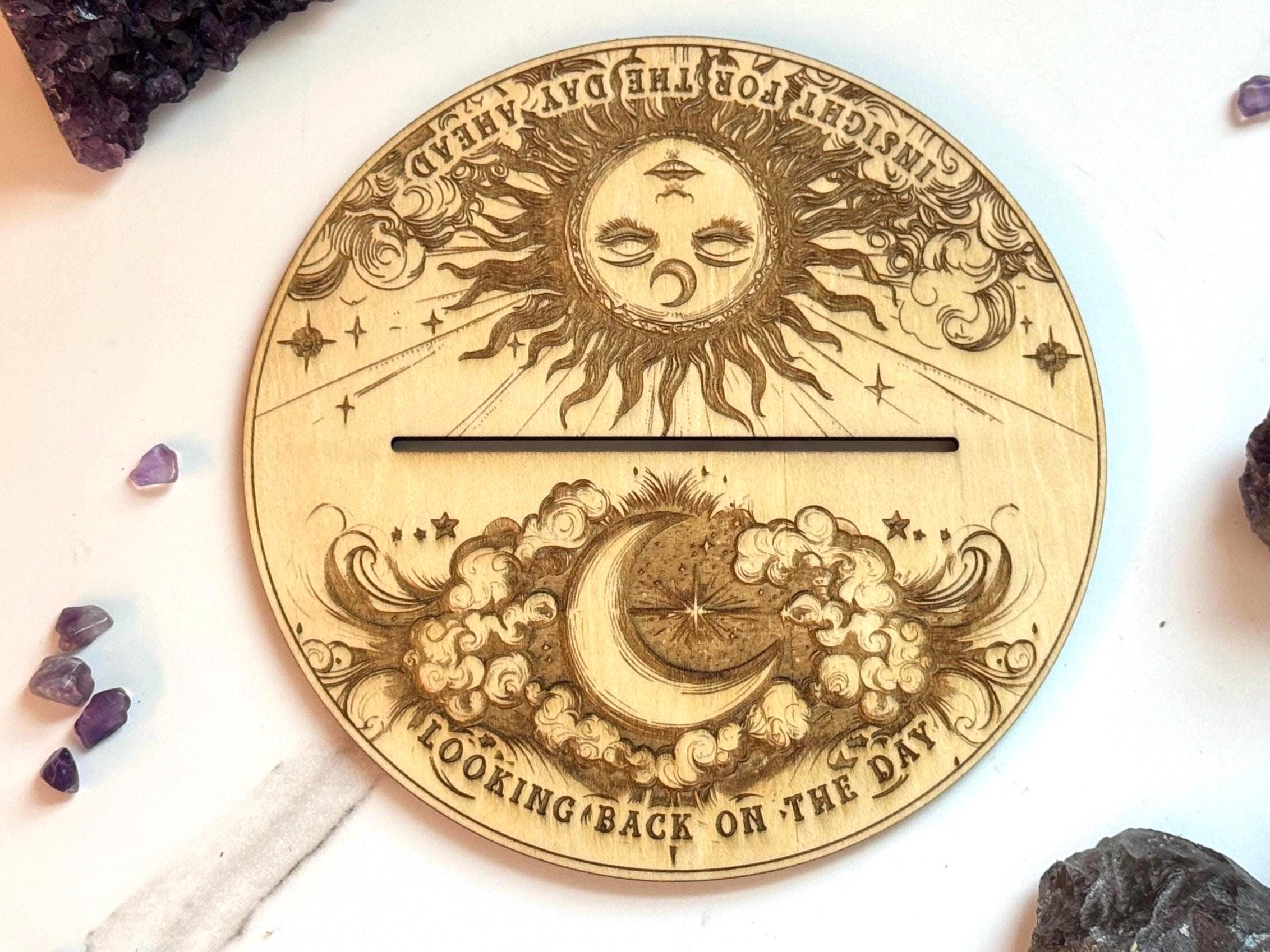 Personalized Tarot Card Display Stand | Card of the Day Gift, Custom Phrases, 1 Oracle Card Didplay, Wood Engraved Altar Decoration