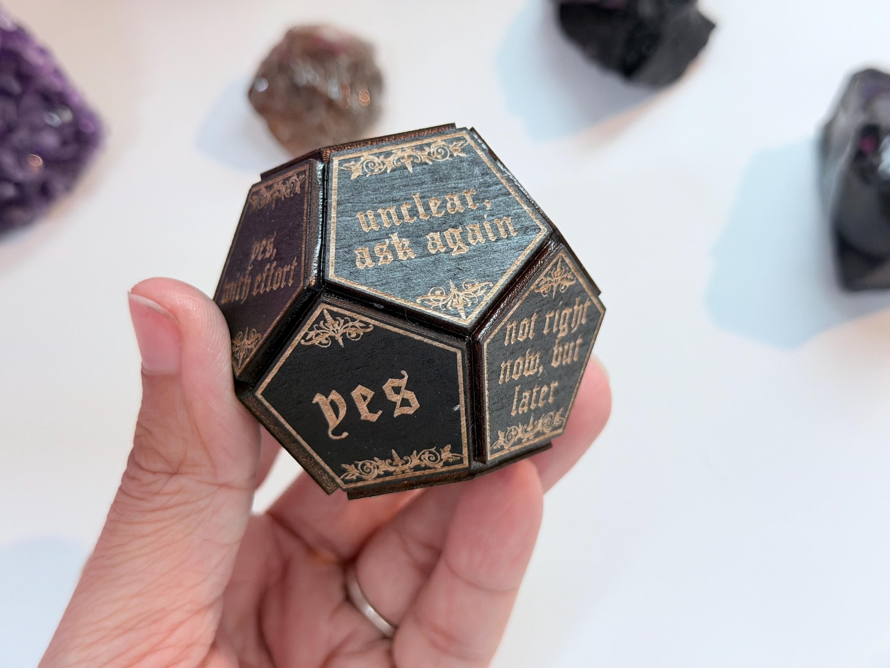 Black Divination Dice Set: Fortune-Telling Spiritual Tool, Witchy Gift