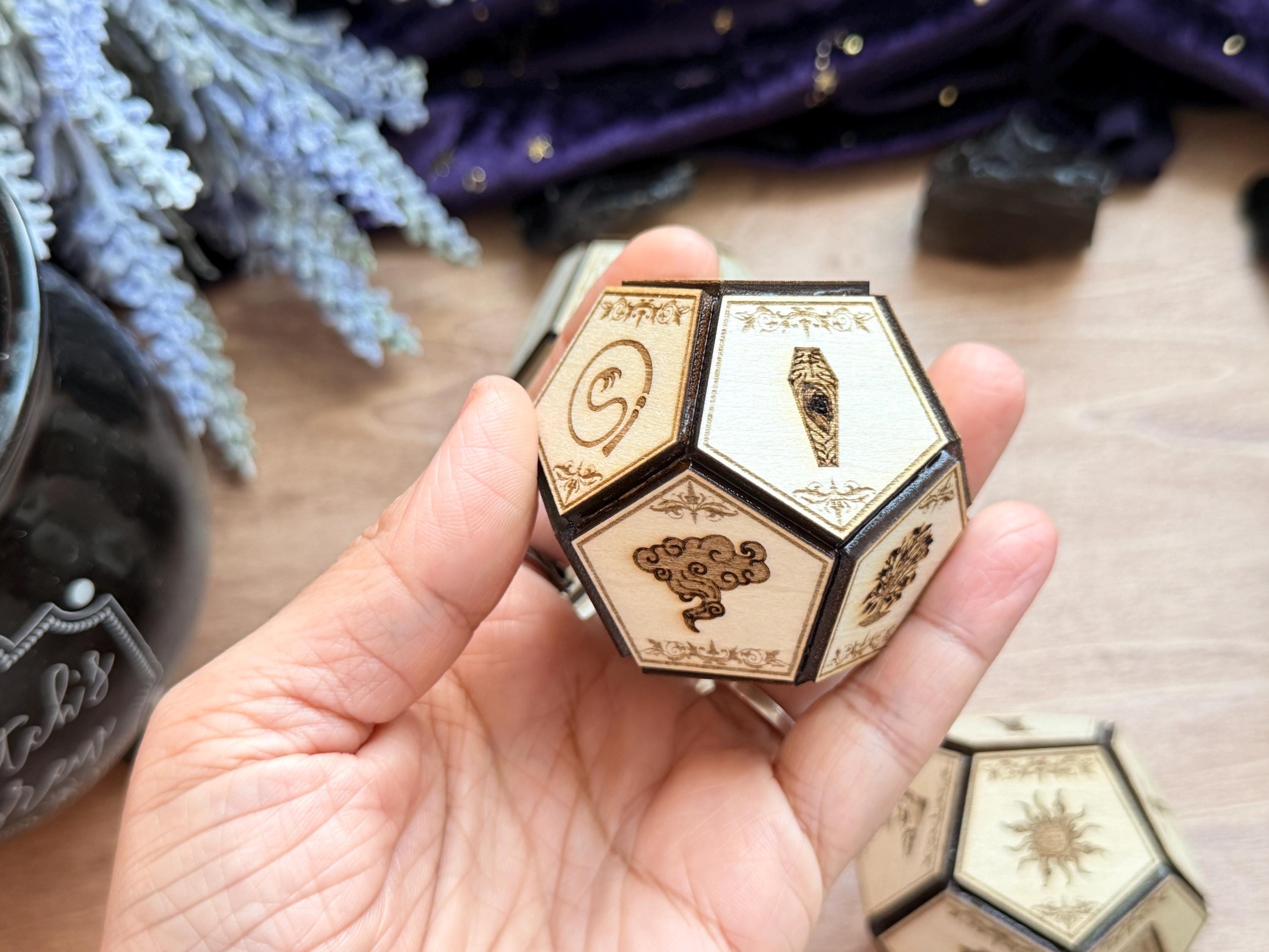Lenormand Divination Dice Set: Fortune-Telling Spiritual Tool Oracle Die Hand Crafted