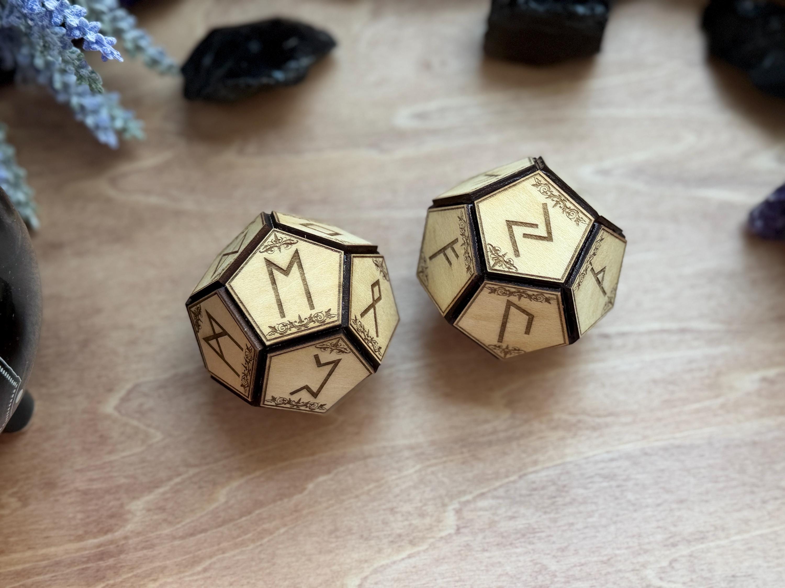 Runes Divination Dice Set: Fortune-Telling Spiritual Tool Oracle Die Hand Crafted