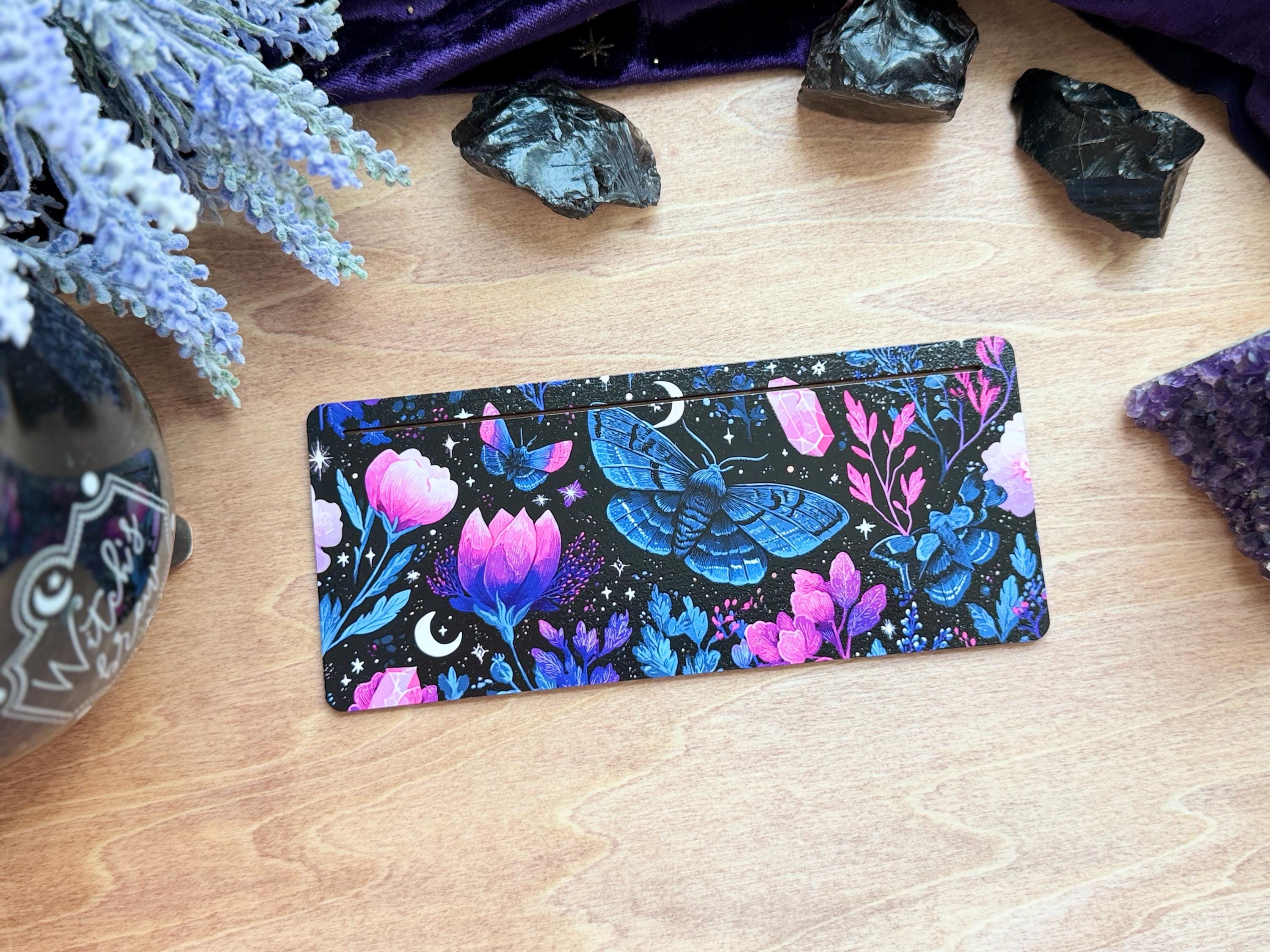 Mystic Moth Tarot Card Stand – UV Printed Altar Card Holder for Daily Pulls