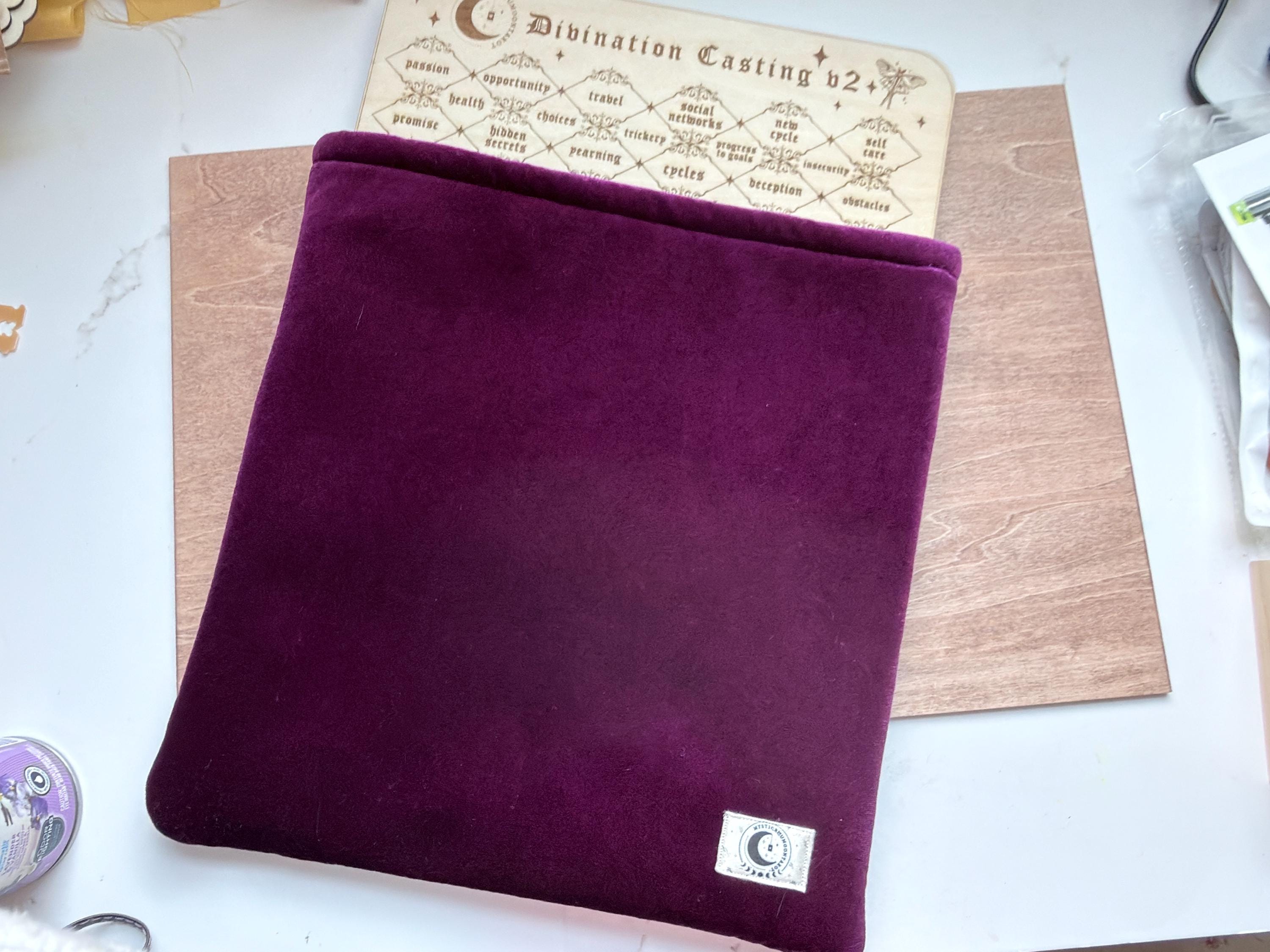 Plum Velvet Divination Casting Board Sleeve | Padded Altar Tool Pouch