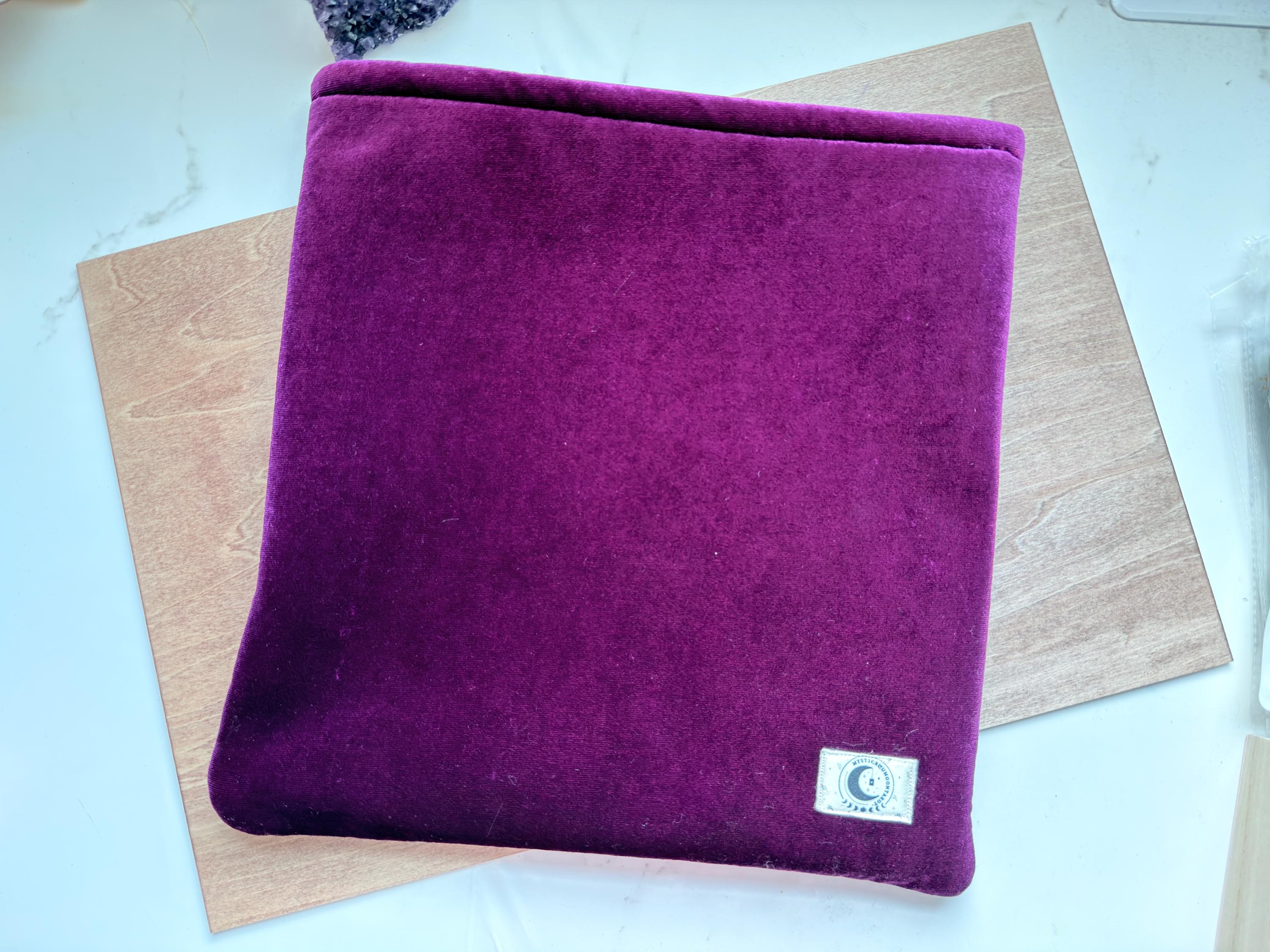 Plum Velvet Divination Casting Board Sleeve | Padded Altar Tool Pouch