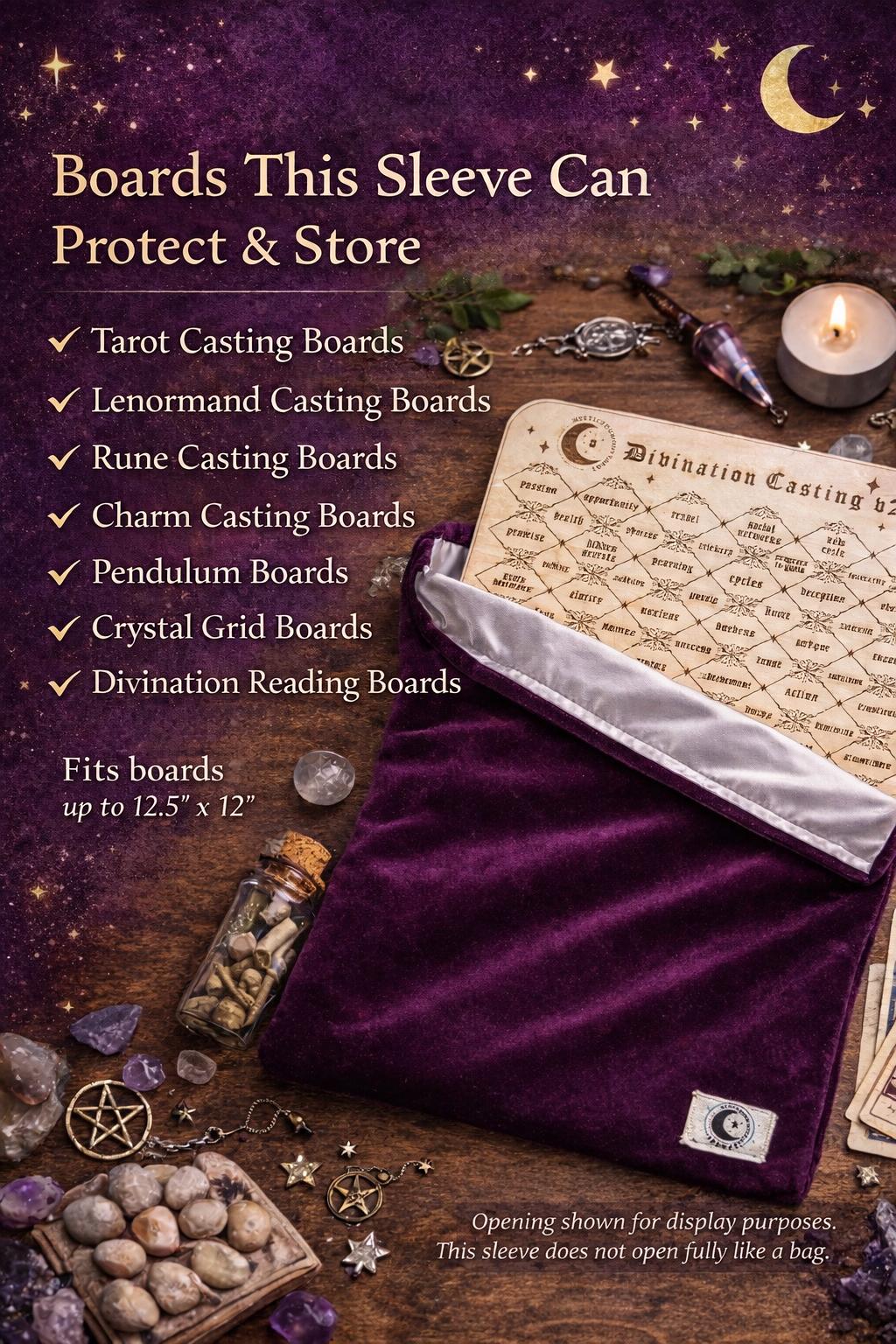 Plum Velvet Divination Casting Board Sleeve | Padded Altar Tool Pouch