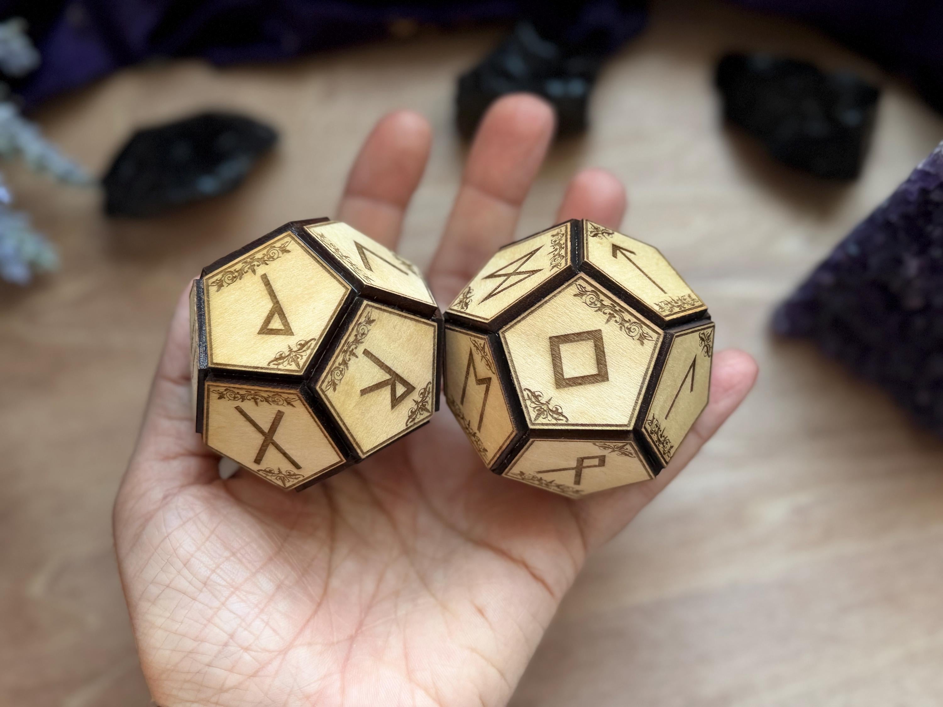 Runes Divination Dice Set: Fortune-Telling Spiritual Tool Oracle Die Hand Crafted