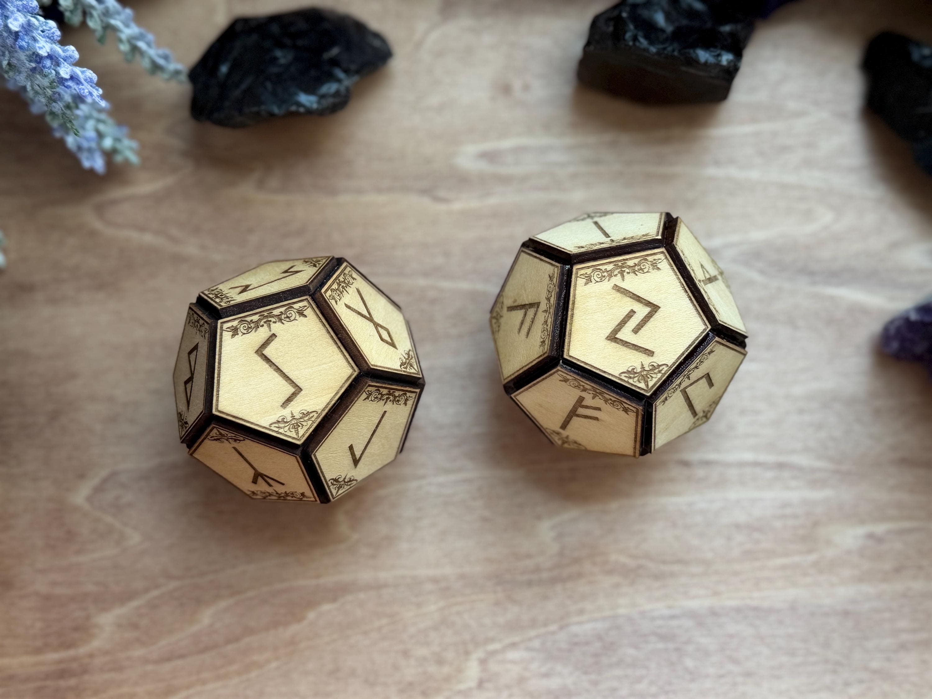 Runes Divination Dice Set: Fortune-Telling Spiritual Tool Oracle Die Hand Crafted