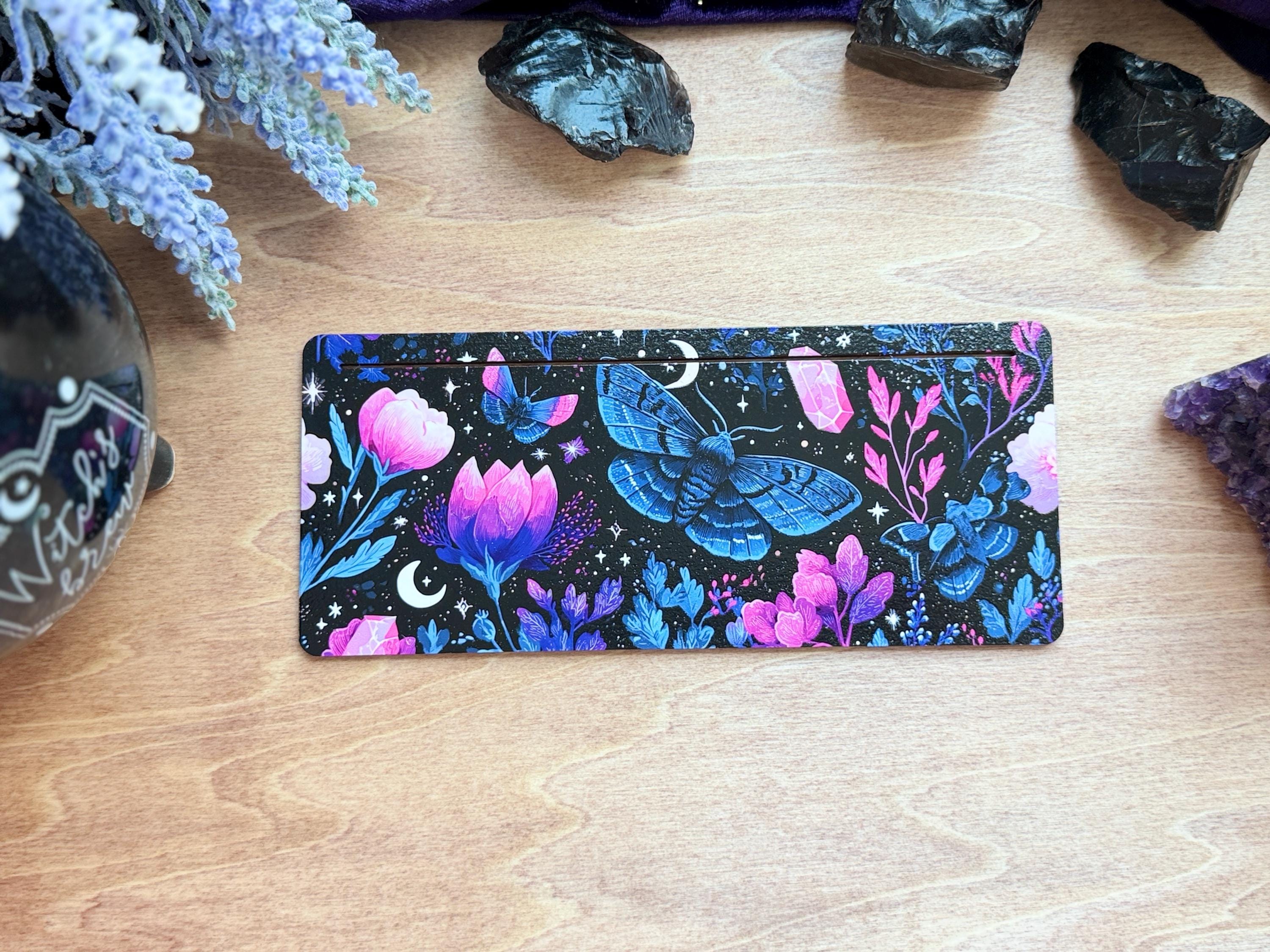 Mystic Moth Tarot Card Stand – UV Printed Altar Card Holder for Daily Pulls